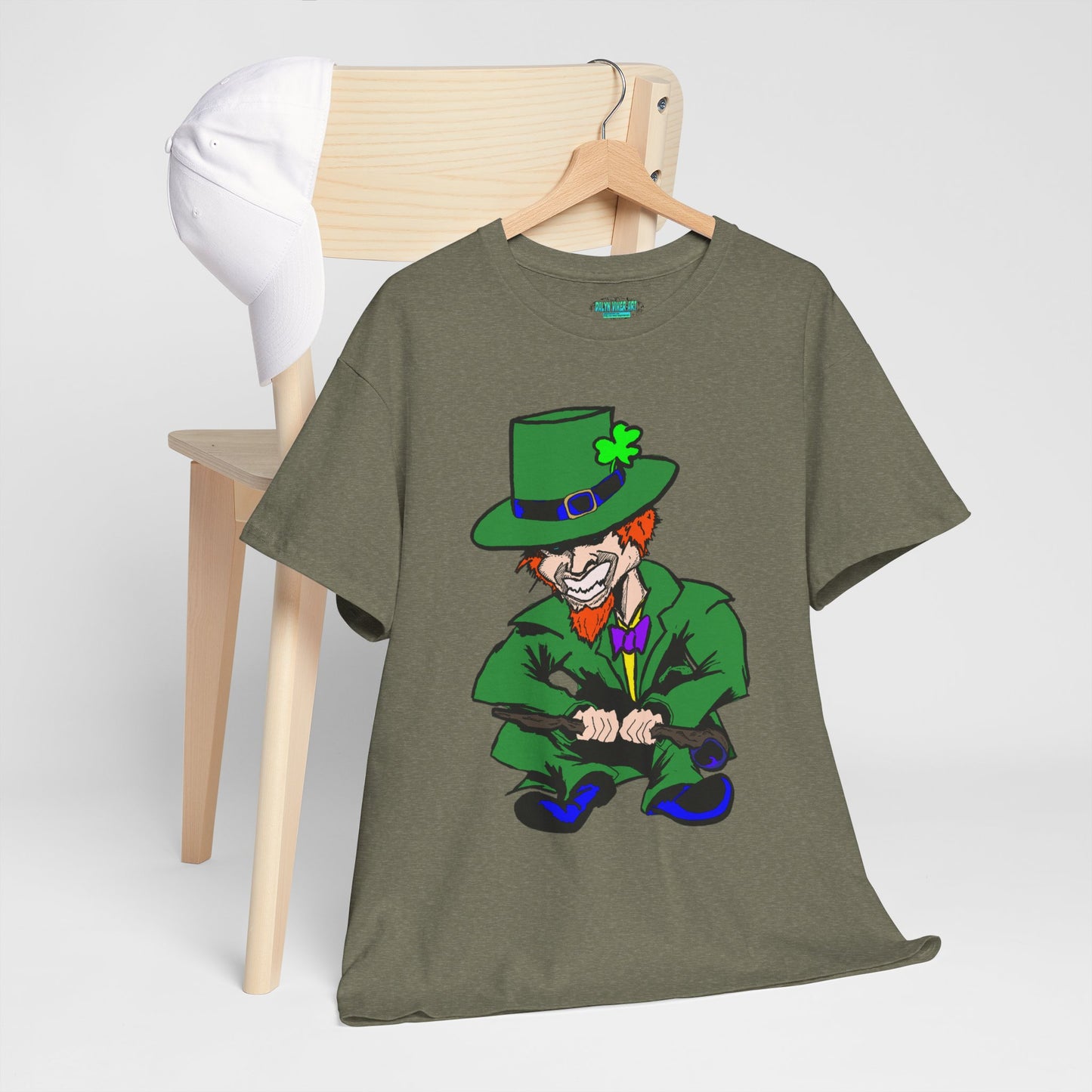 Funny Mischievious Leprechaun Saint Patrick's Day Unisex Heavy Cotton Tee - Leprechaun Design