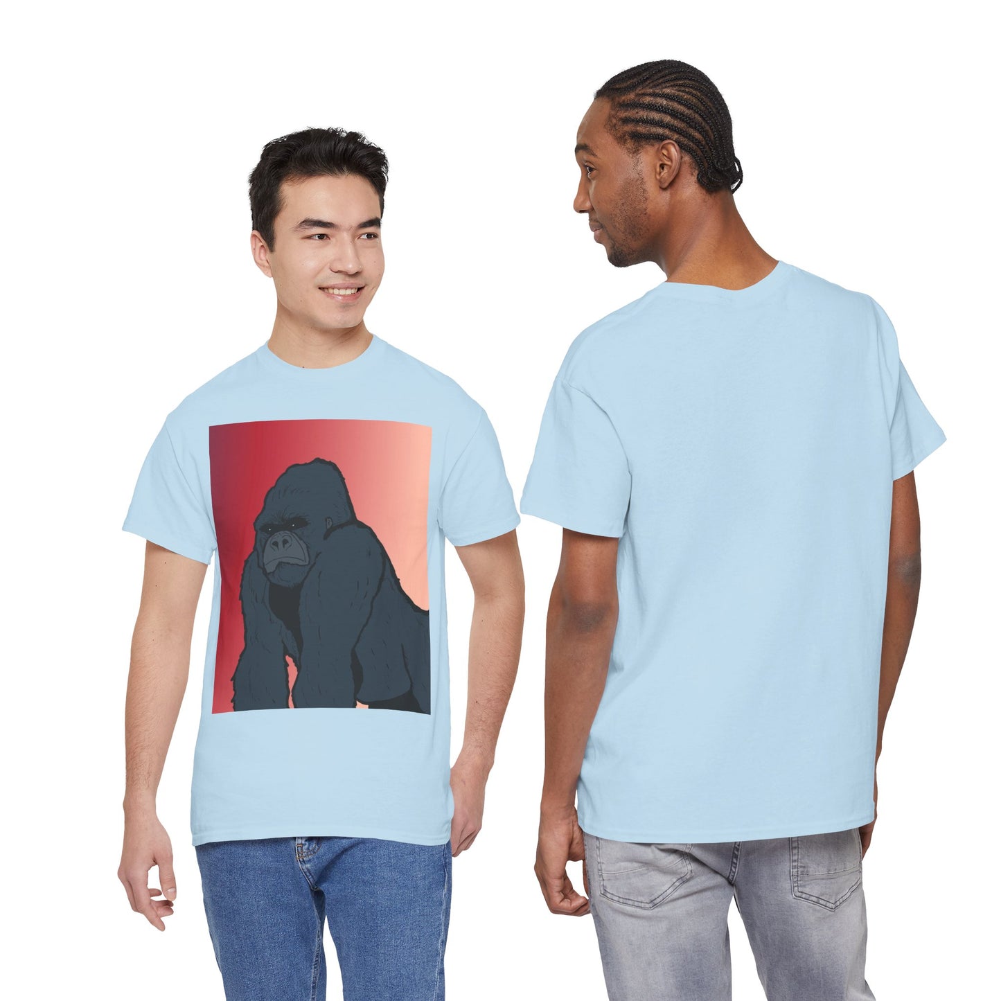 Gorilla Graphic Tee — Vintage Sunset Primate Illustration Shirt
