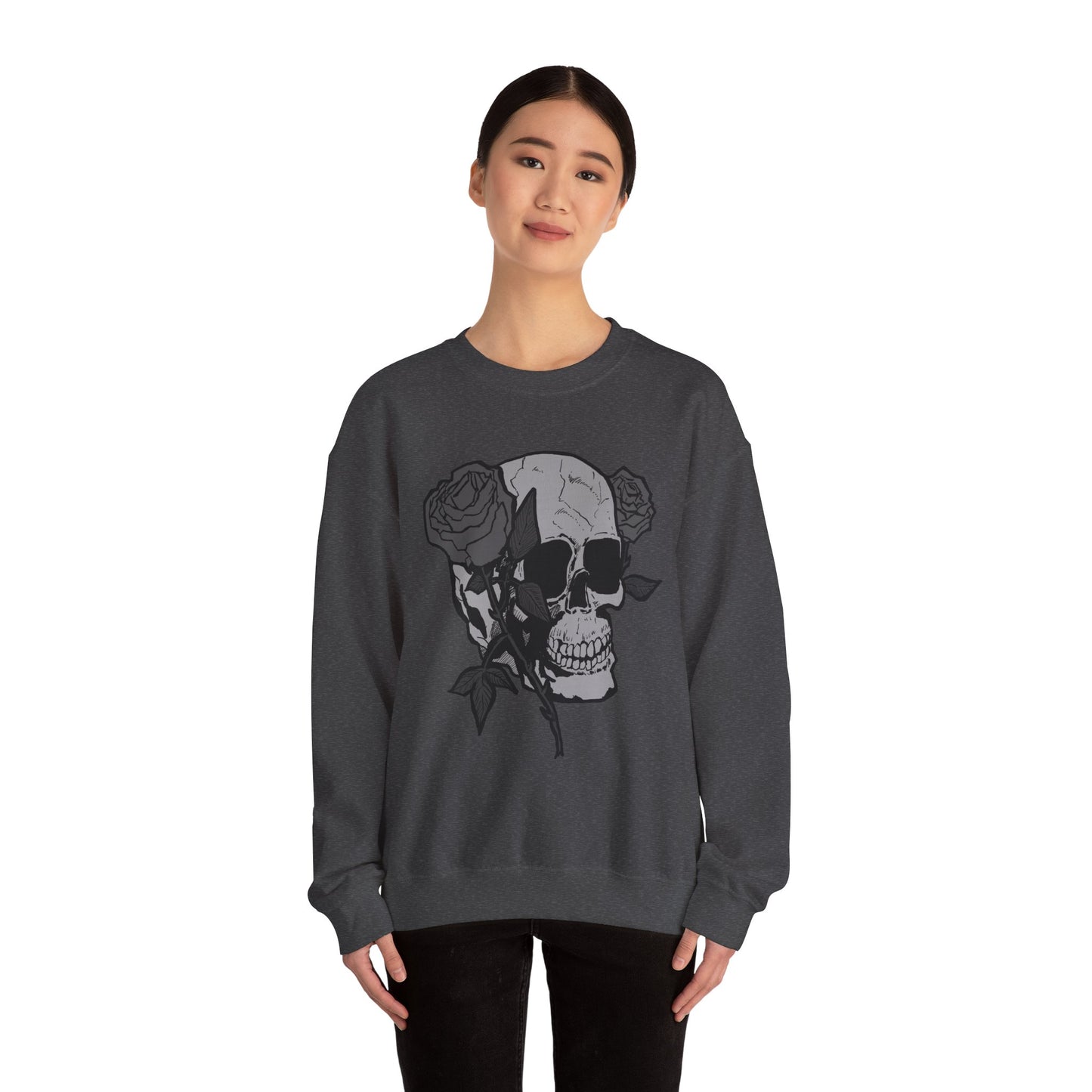 Skull and Roses Crewneck Sweatshirt - Unisex Heavy Blend™