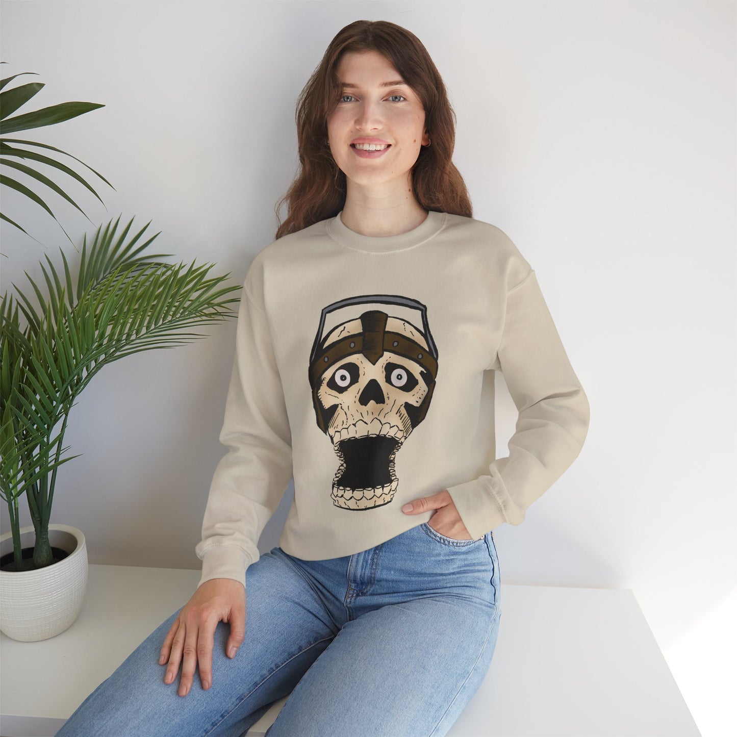 Screaming Skull Graphic Crewneck Sweatshirt - Unisex Heavy Blend™