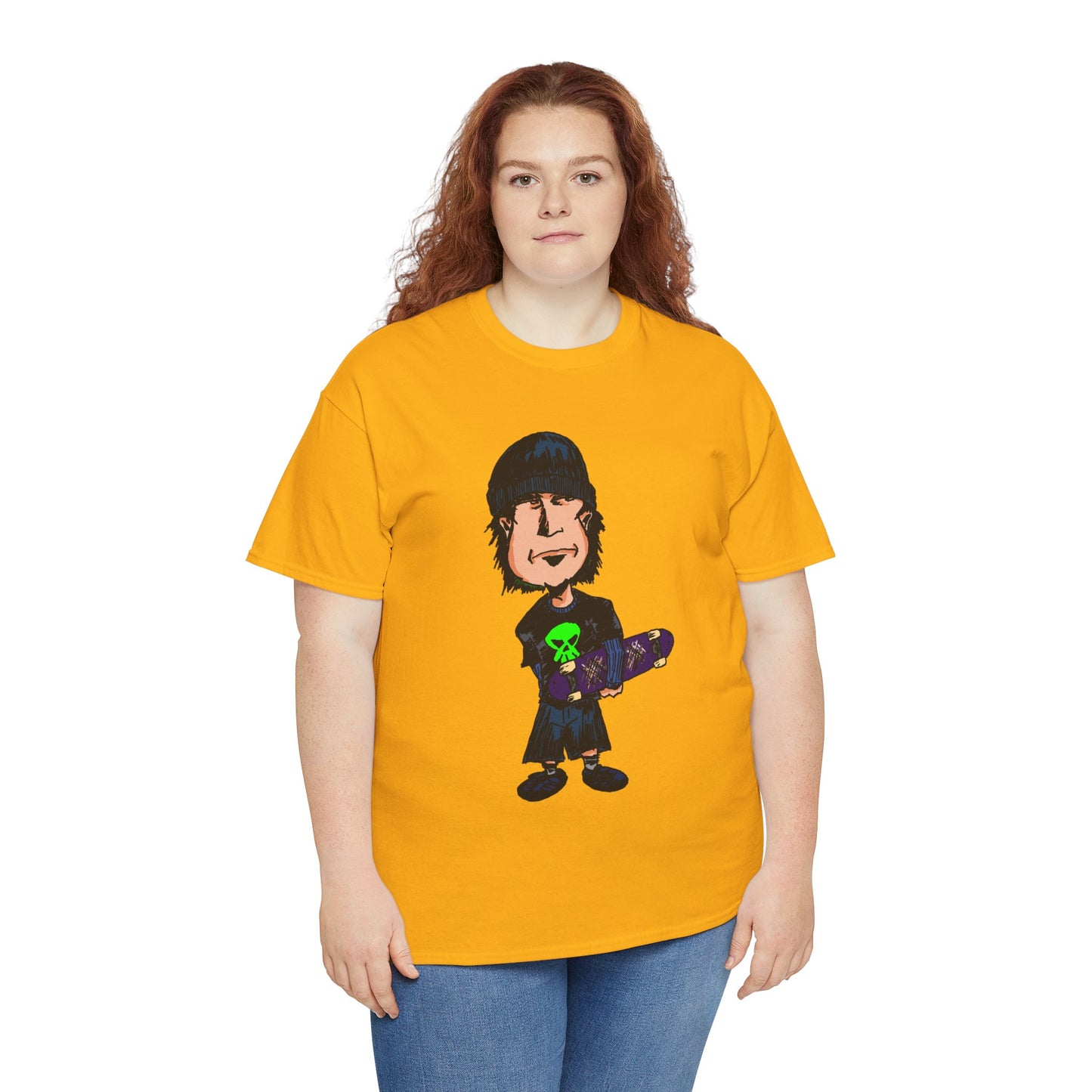 Rude Skater Dude - Skate Punk Cartoon Tee – Boy with Skateboard Graphic Shirt