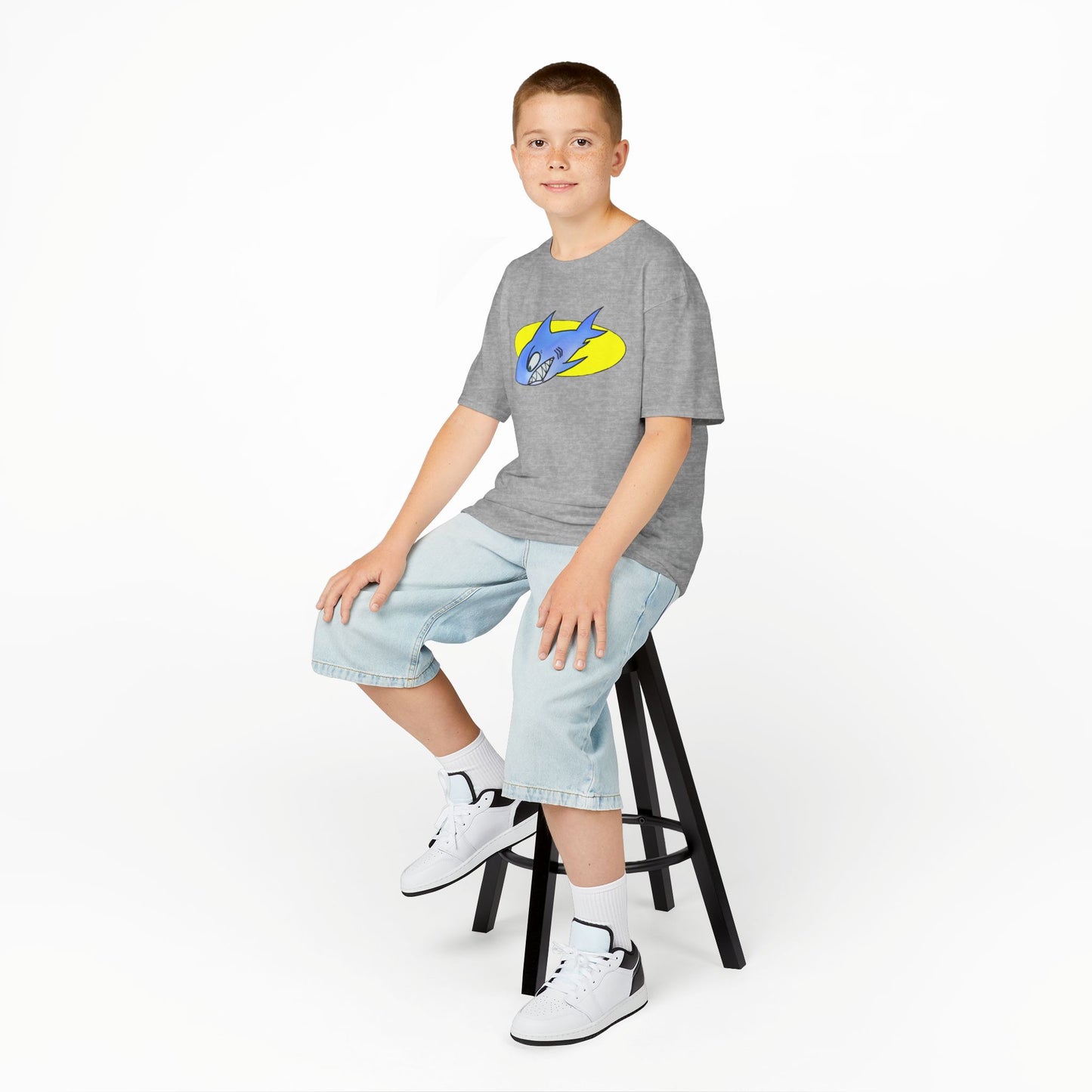 Cool Shark Graphic Kids Tee, Fun T-Shirt for Boys, Lightweight Summer Apparel, Gifts for Young Ocean Lovers, Birthday and Holiday Wear
