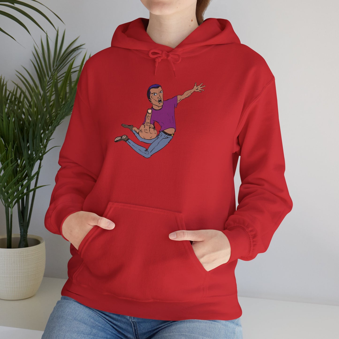 Funny Flying Eff Unisex Hooded Sweatshirt with Cartoon Design, Casual Hoodie, Gift for Friends, Birthday Gift, Loungewear
