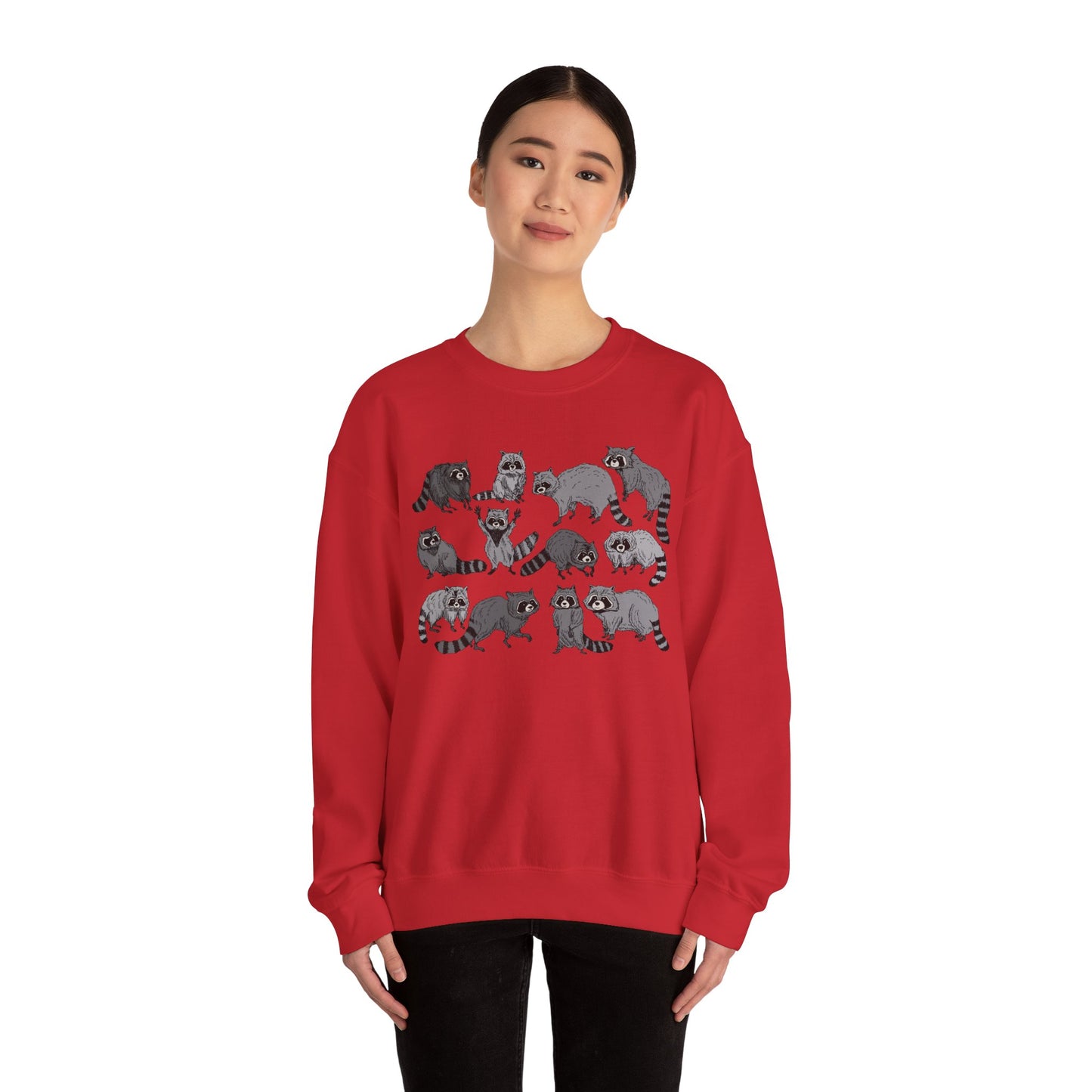 Playful Raccoon Crewneck Sweatshirt - Unisex Heavy Blend