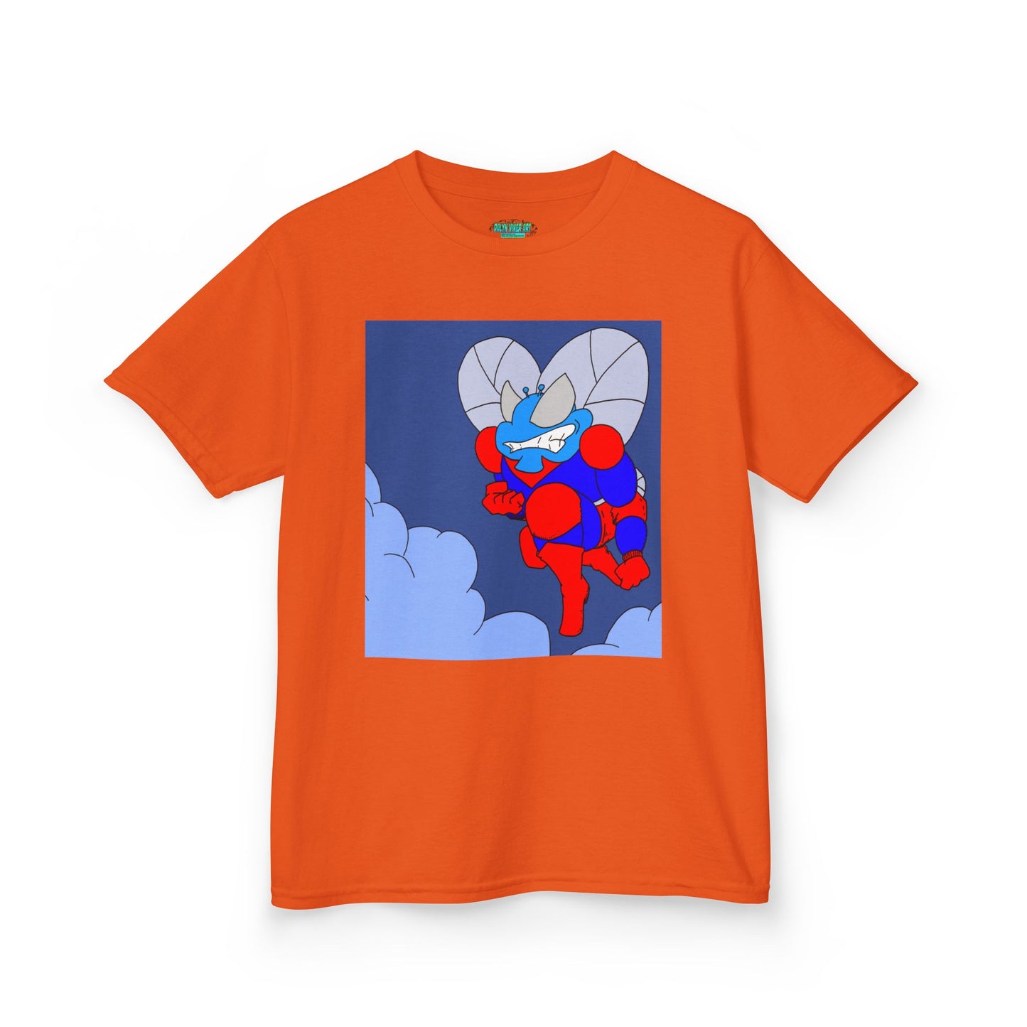 The Astounding Astro-Fly - Up in the Clouds - Kids Superhero Graphic Tee - Fun Cartoon Design for Playful Days