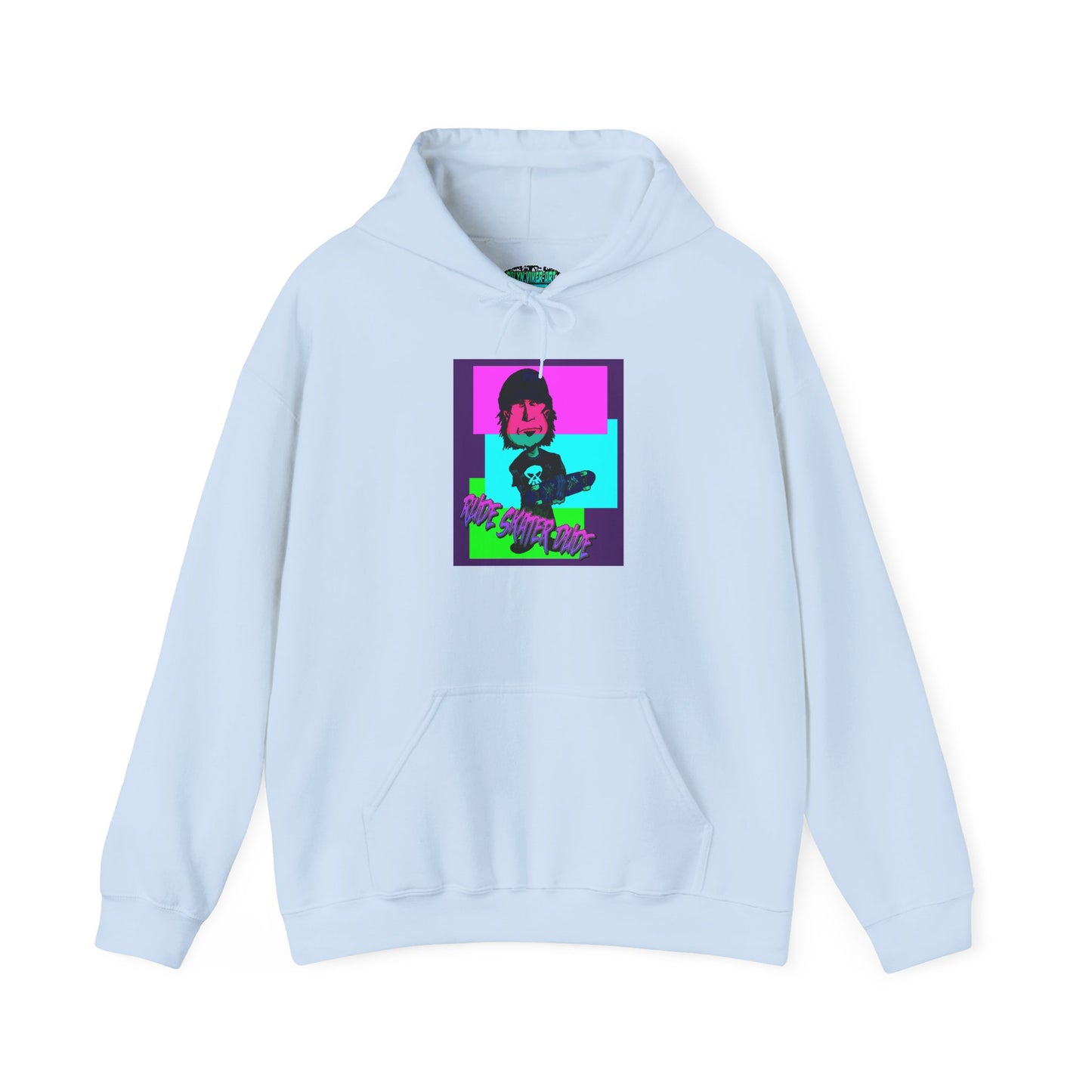 Retro Neon Rude Skater Dude Hoodie — Streetwear