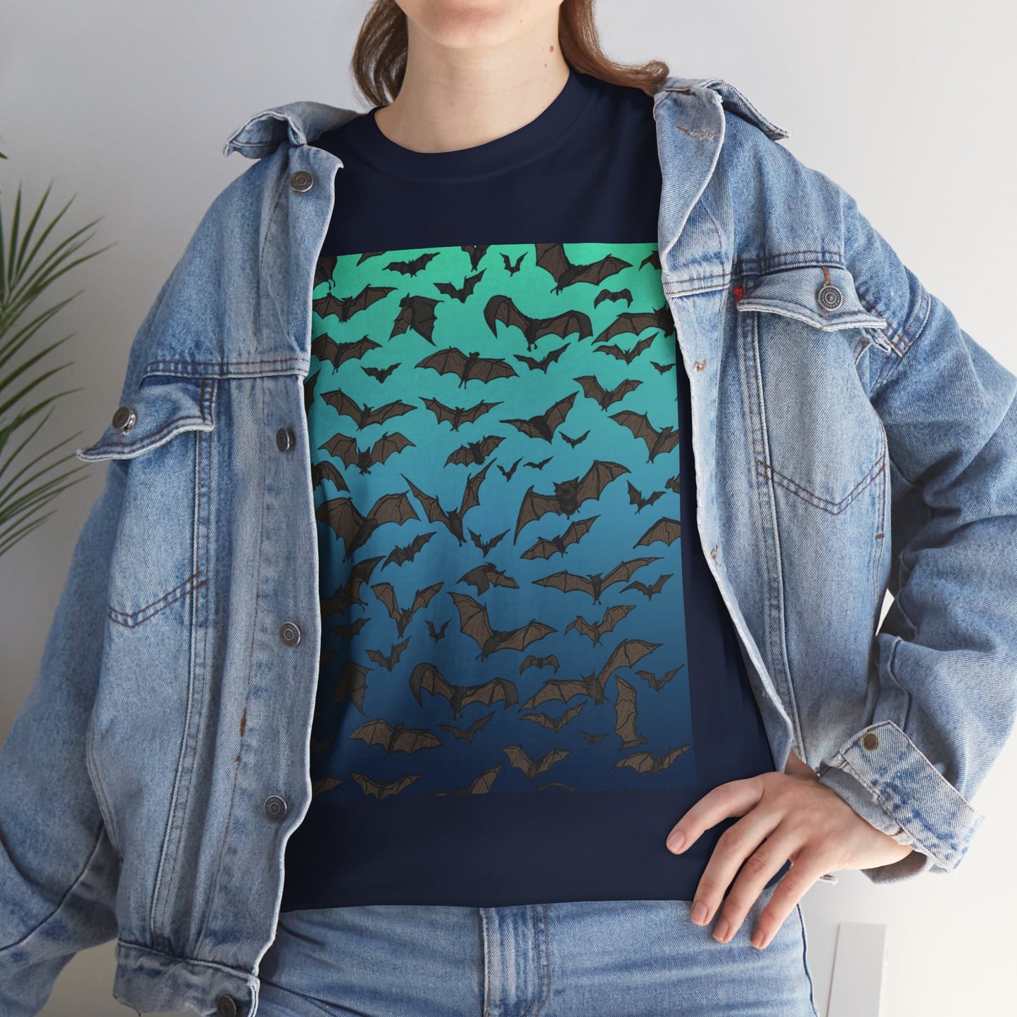 Bat Swarm Graphic Tee — Gradient Night Flight T-Shirt
