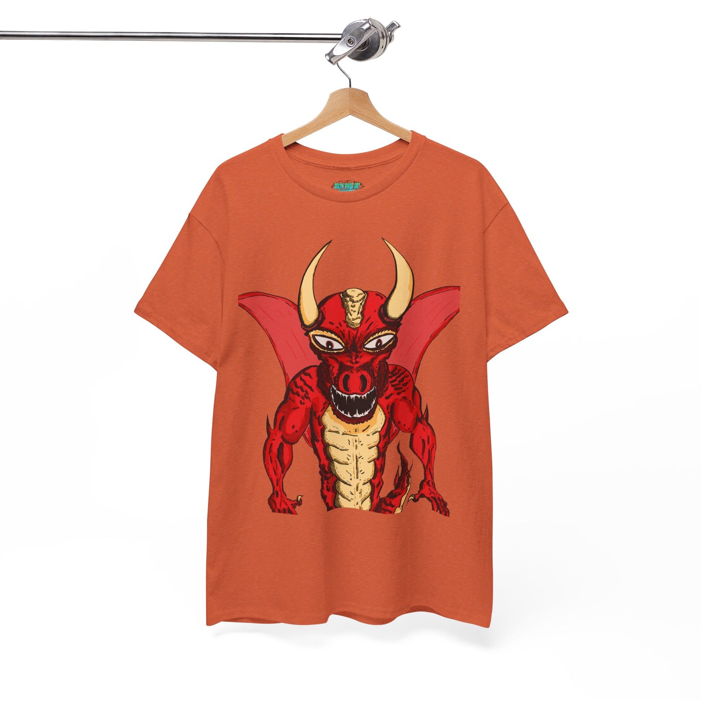 Bold Red Dragon Unisex Heavy Cotton Tee | Graphic Shirt for Anime Fans, Party Wear, Casual Outfit, Gift for Him/Her