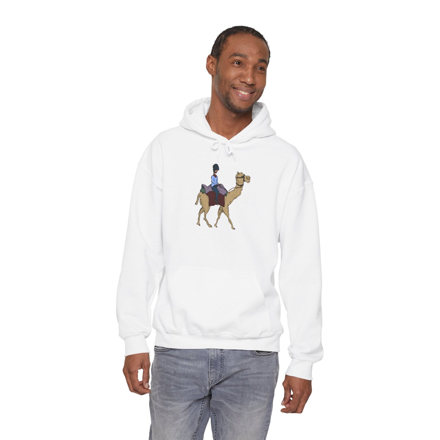 Camel Ride Hoodie, Cozy Unisex Pullover Sweatshirt, Fun Animal Lover Gift, Perfect for Travel & Adventure Enthusiasts