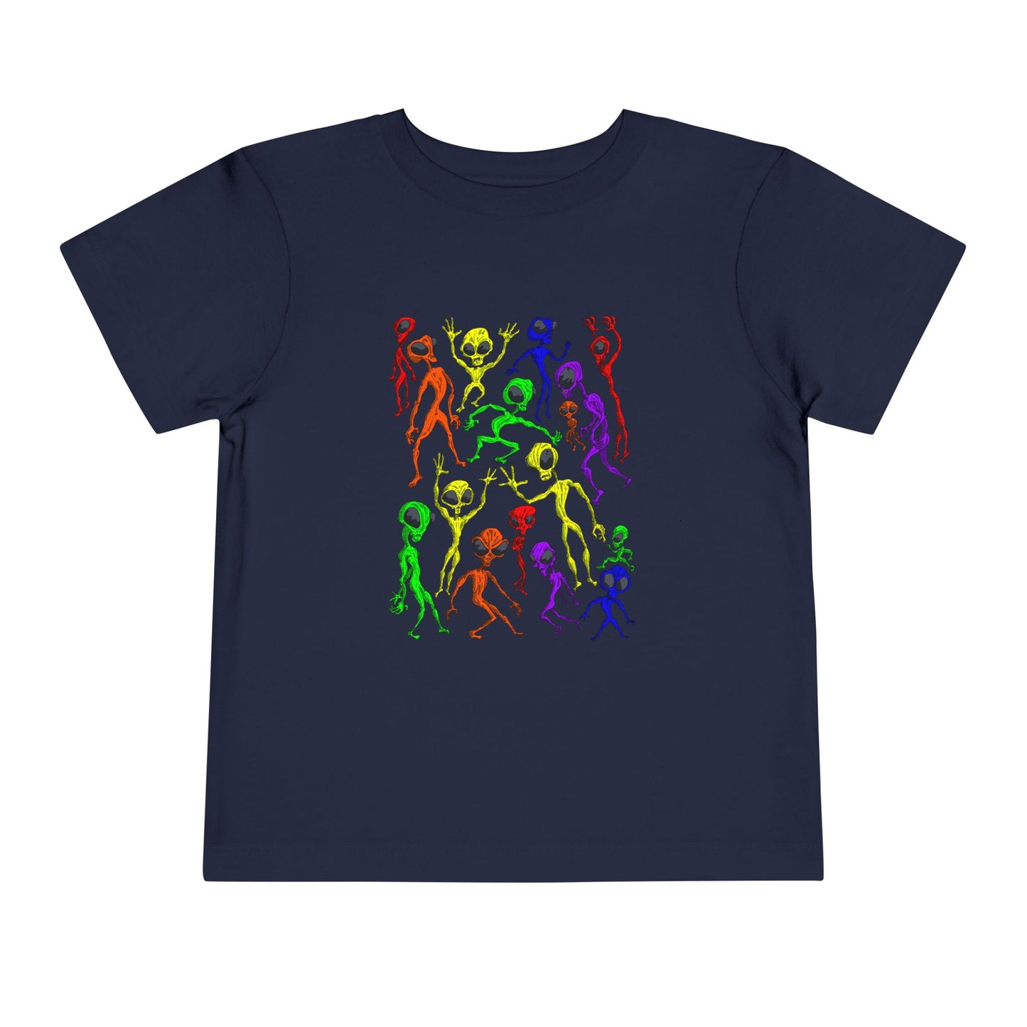 Alien Dance Party - Toddler Tee — Colorful Dancing Aliens Graphic Shirt