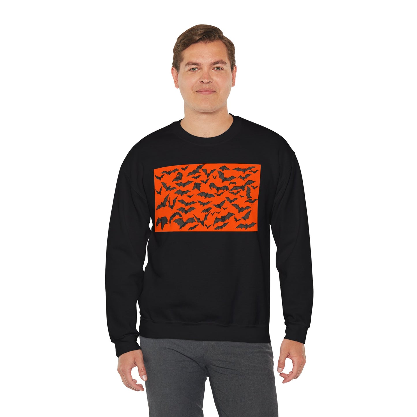 Halloween Bat Print Crewneck Sweatshirt
