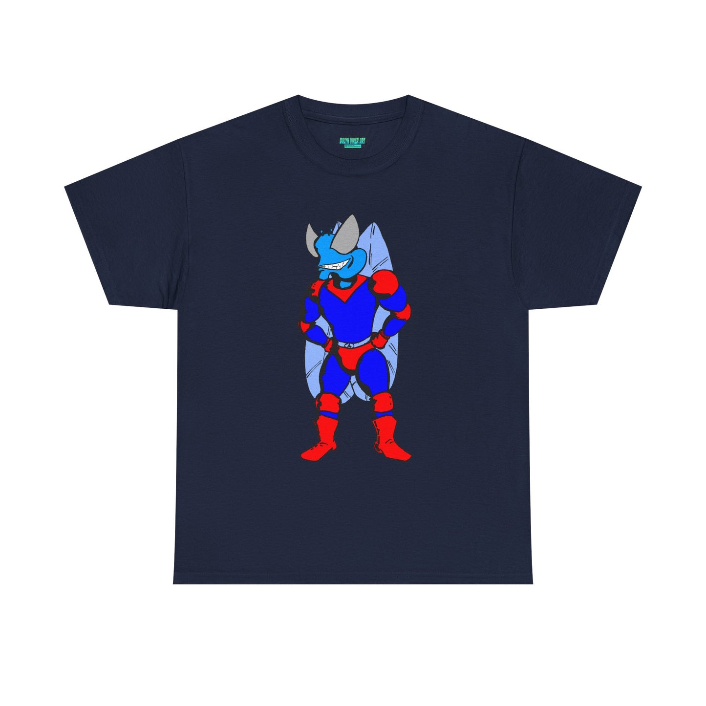 Astro-Fly Hero Graphic Tee - Blue & Red Superhero T-Shirt