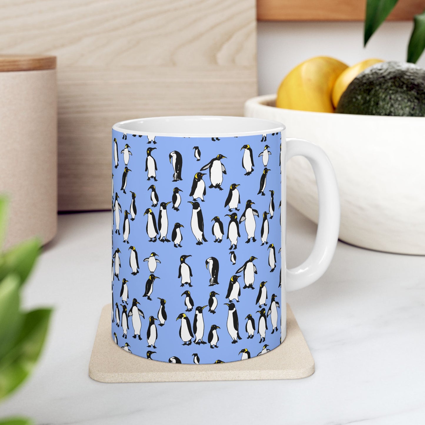 Rookery of Whimsical Penguins Ceramic Mug - Perfect for Coffee Lovers, Penguin Gifts, Cute Kitchen Decor, Unique Holiday Mug, Animal-Themed Drinkware
