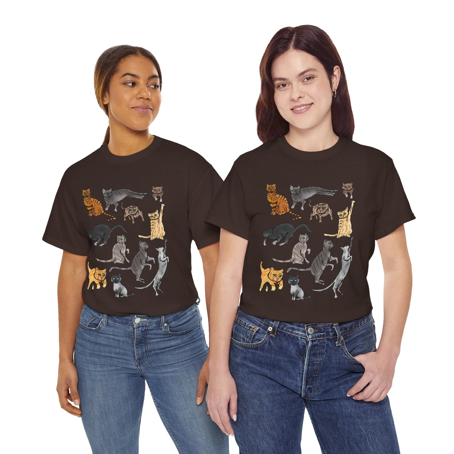 Cats Collage T-Shirt — Cute Cat Illustration Tee for Cat Lovers