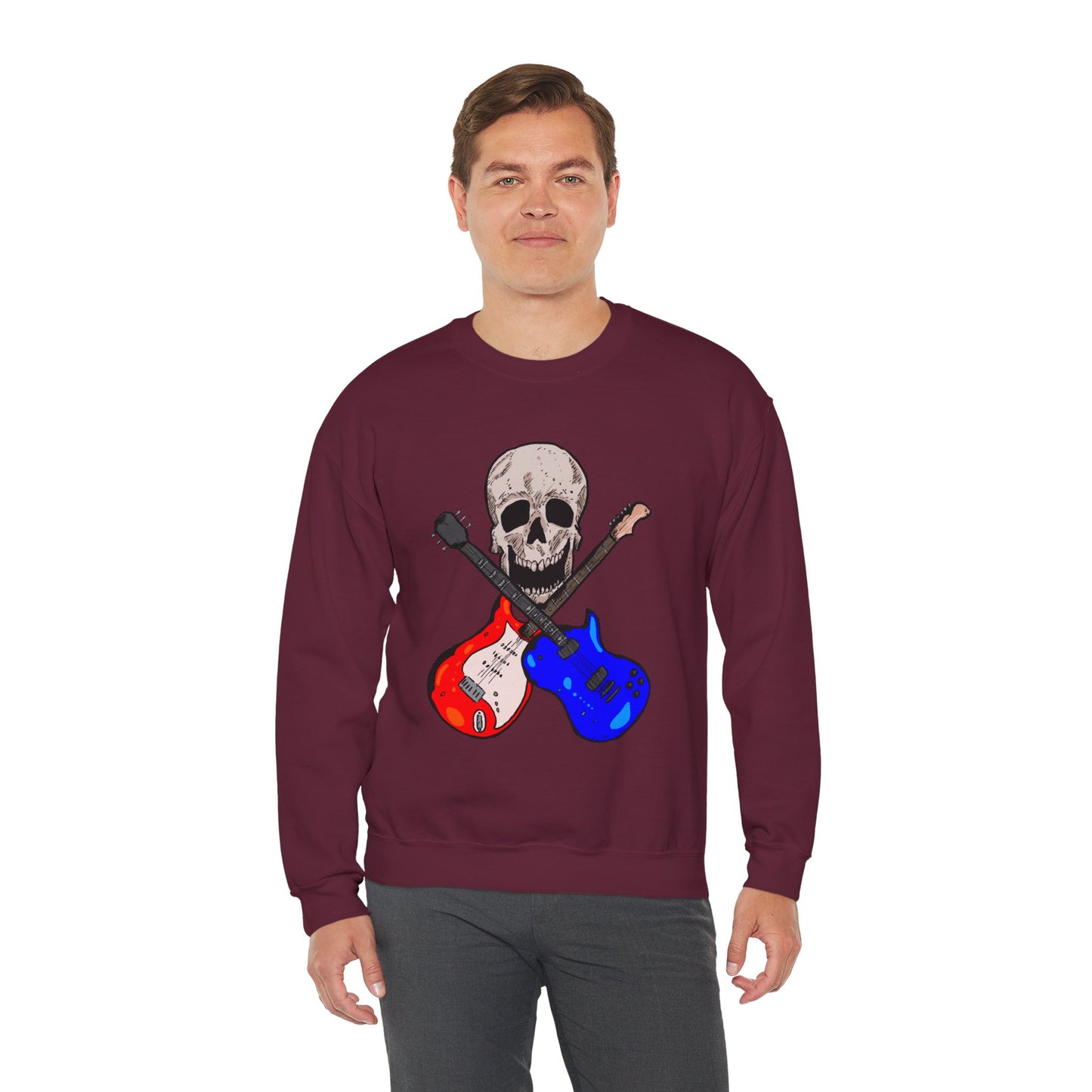 Skull and Guitar Crewneck Sweatshirt