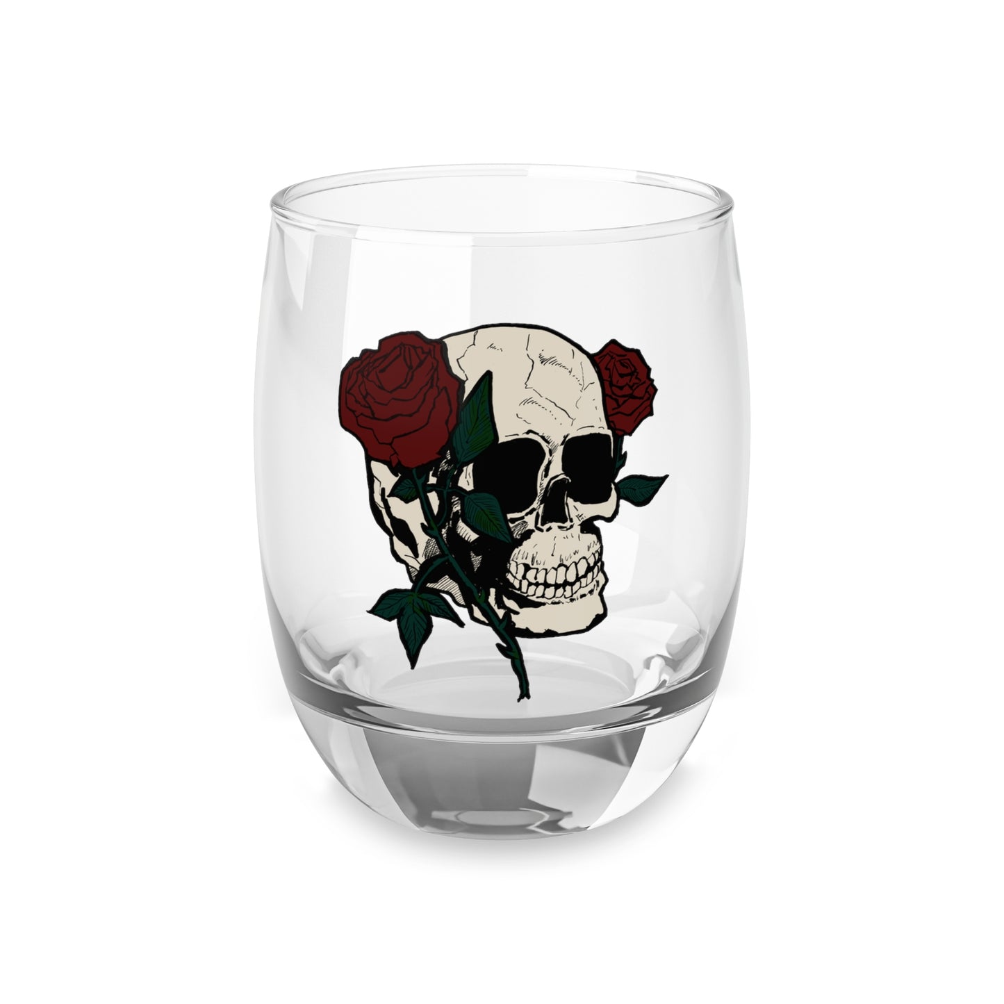 Skull & Roses Whiskey Glass - Perfect for Bourbon Lovers & Gothic Home Decor