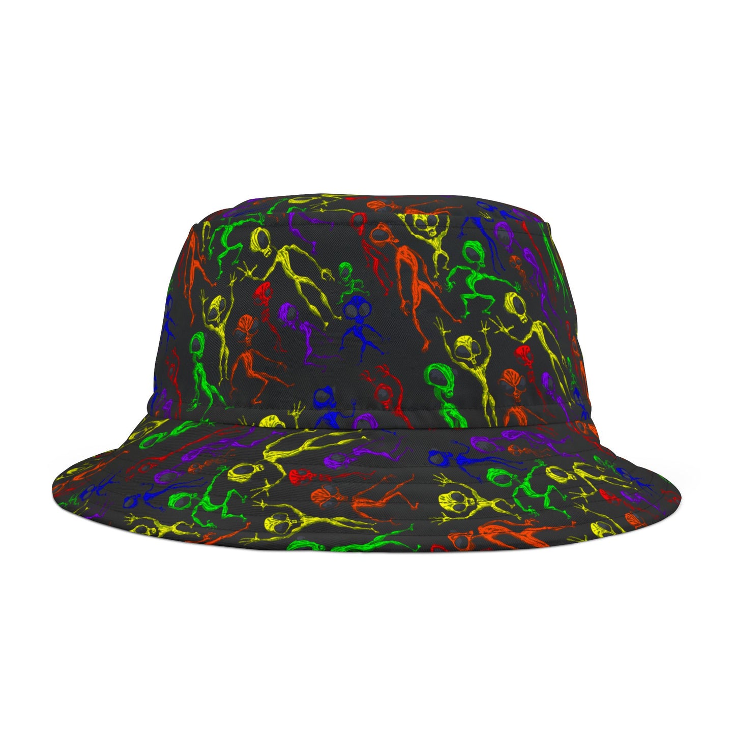 Vibrant Alien Dance Party Bucket Hat, Fun Festival Accessory, Colorful Summer Hat, Unisex Headwear, Outdoor Adventure Gear