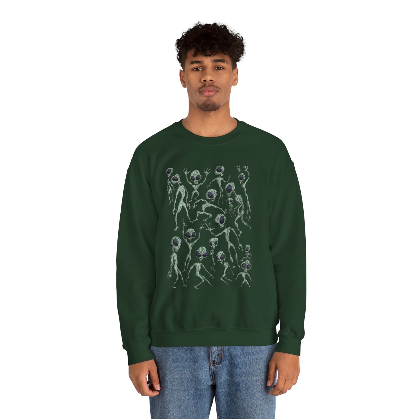Alien Dance Party Crewneck Sweatshirt – Unisex Heavy Blend