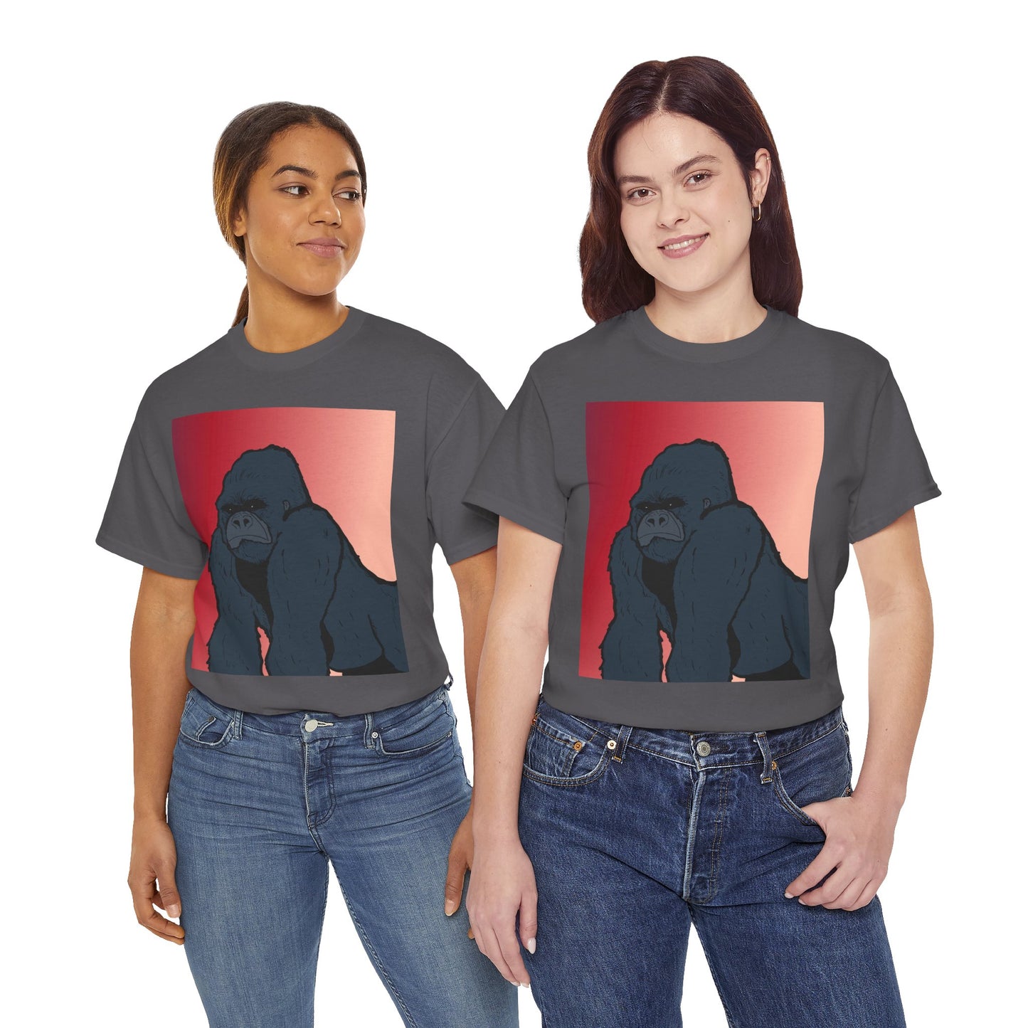 Gorilla Graphic Tee — Vintage Sunset Primate Illustration Shirt