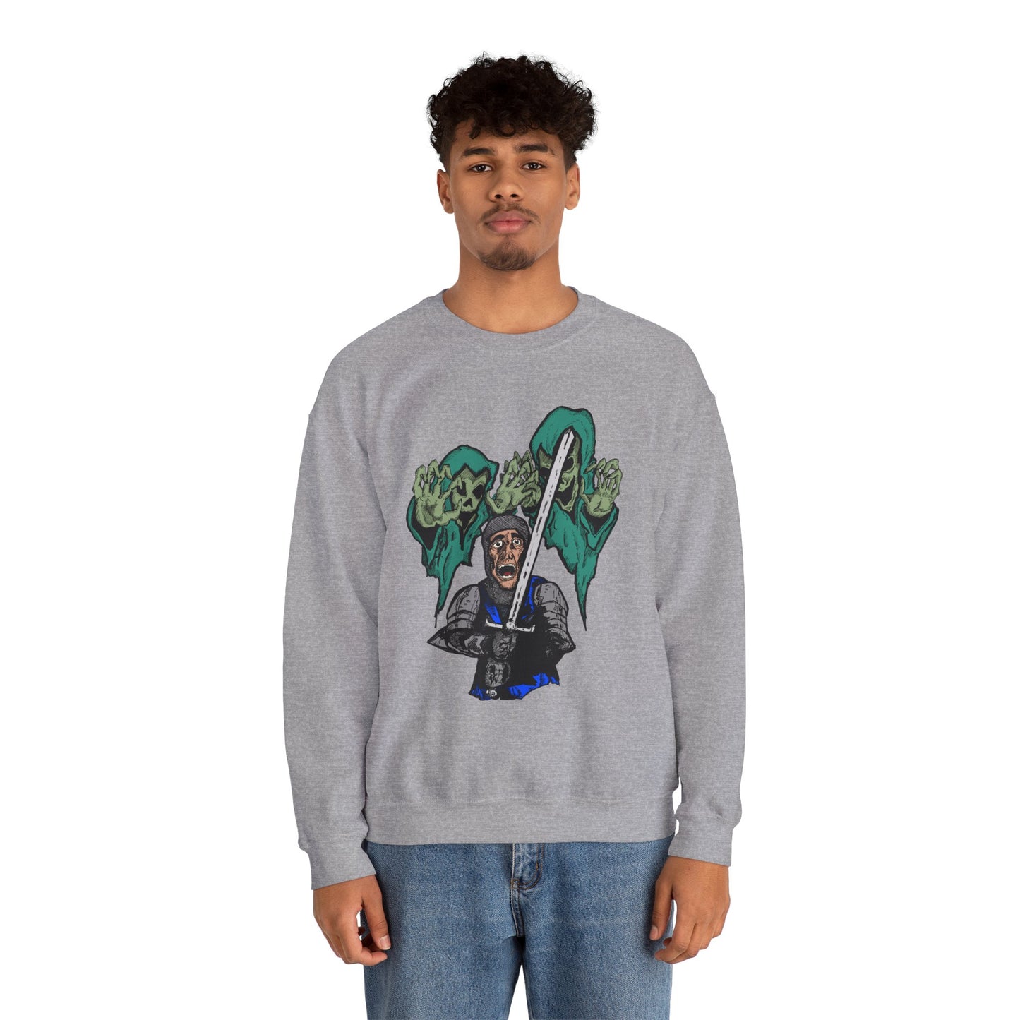 Knight Fright Inspired Unisex Crewneck Sweatshirt with Graphic Print