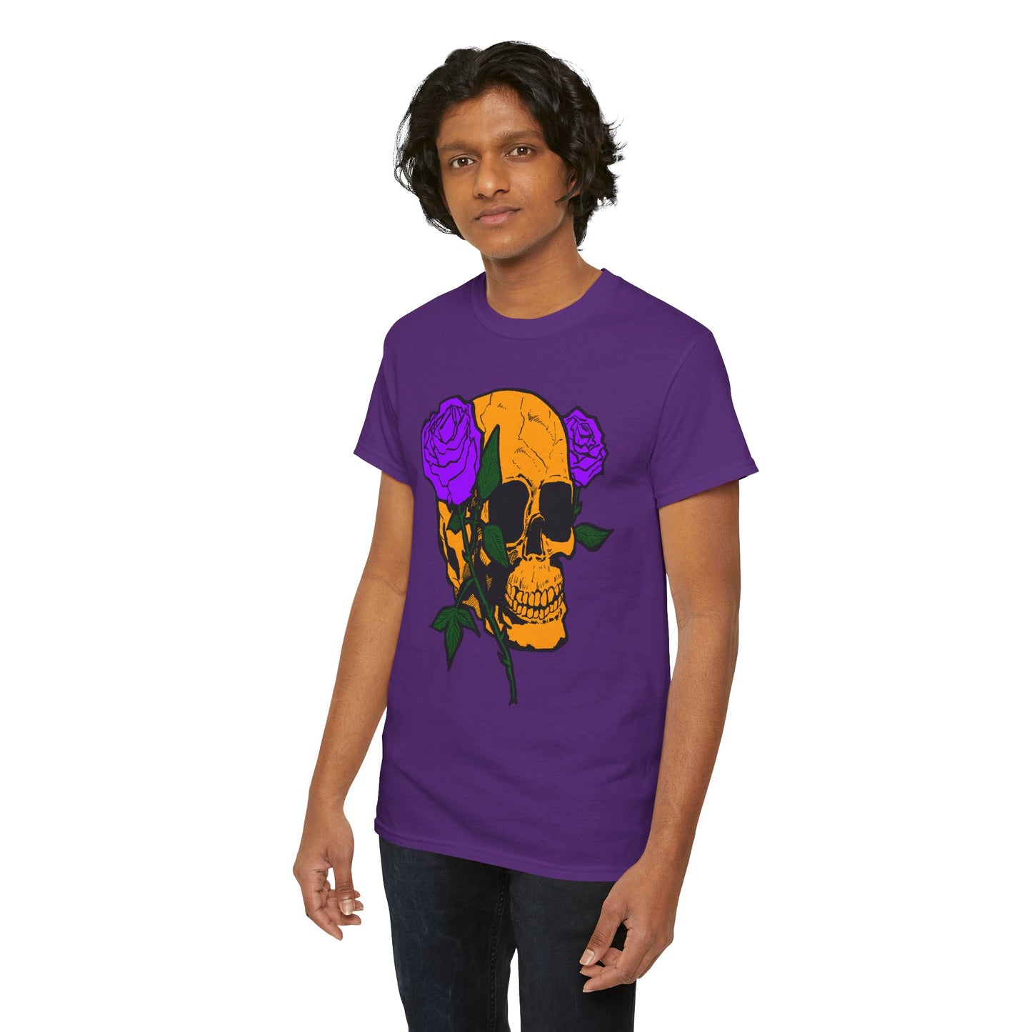 Skull and Roses Unisex Tee, Gothic Aesthetic Shirt, Vintage Graphic T-Shirt, Streetwear Essentials, Edgy Casual Wear