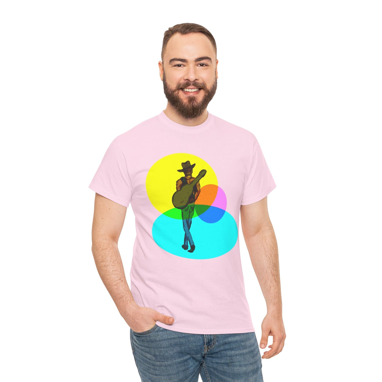 Cowboy Guitar Tee — Colorful Music T‑Shirt