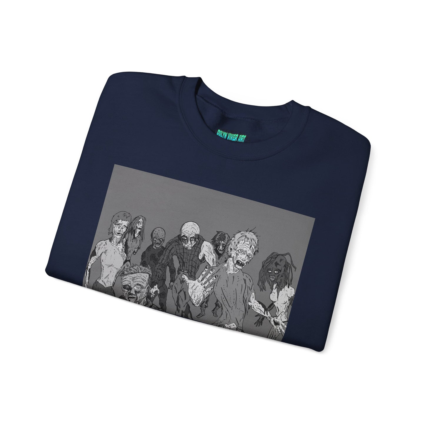 Vintage Zombie Horror Crewneck Sweatshirt - Unisex Heavy Blend™
