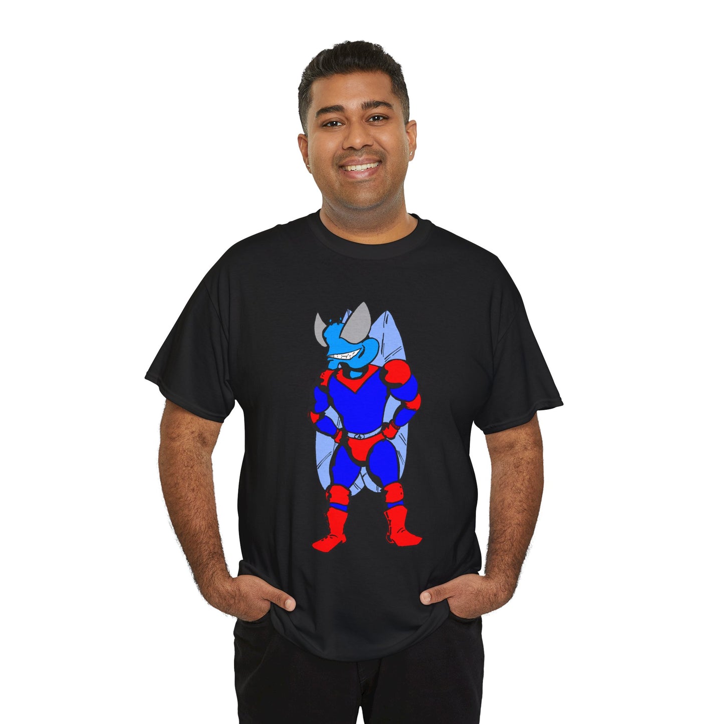 Astro-Fly Hero Graphic Tee - Blue & Red Superhero T-Shirt