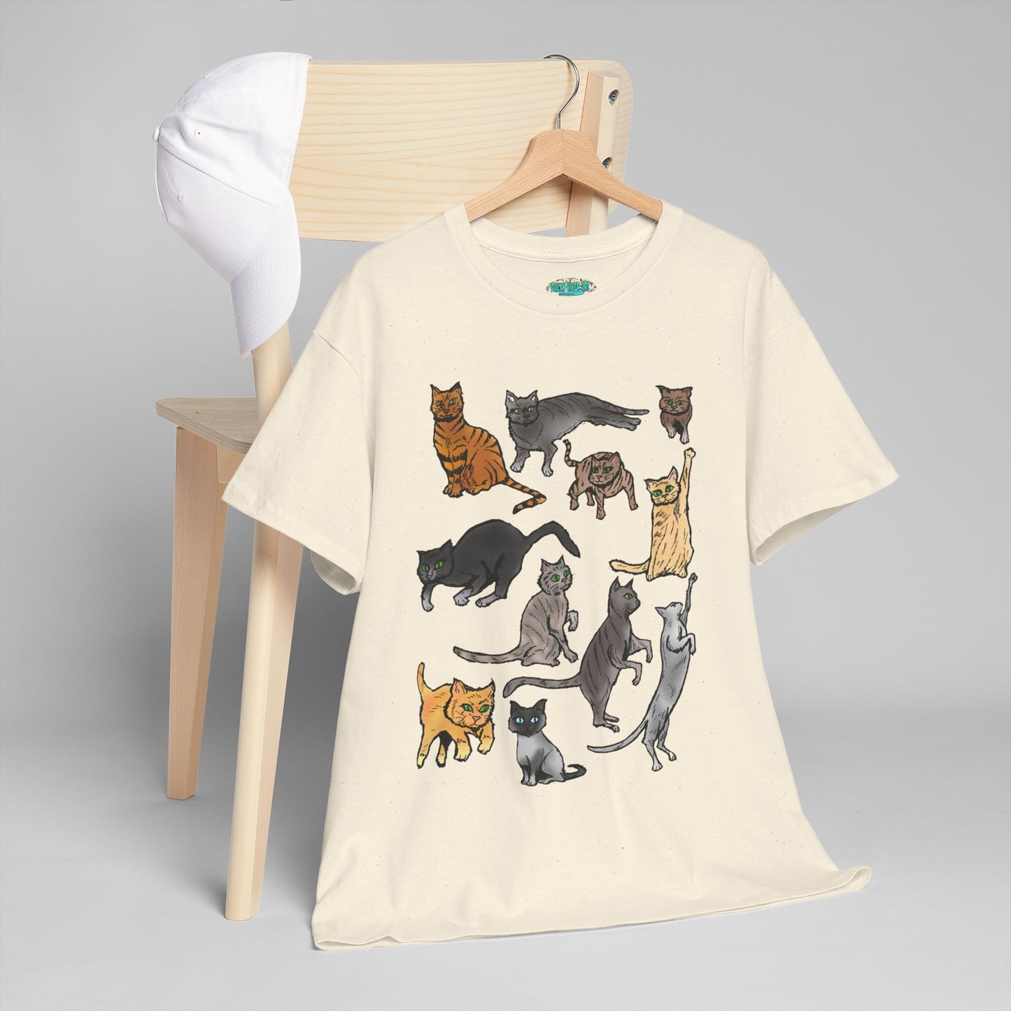 Cats Collage T-Shirt — Cute Cat Illustration Tee for Cat Lovers