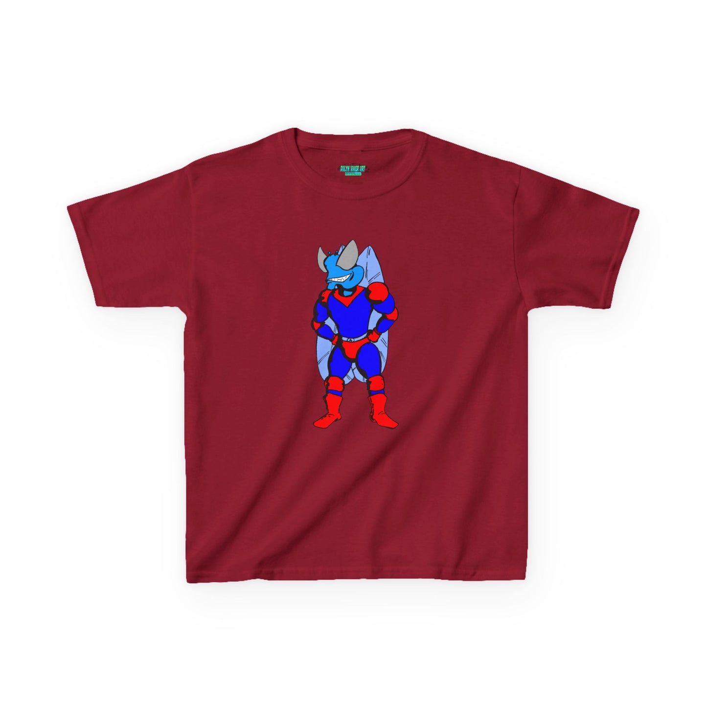 Astro-Fly Kids Superhero T-Shirt — Cute Red & Blue Winged Hero Tee for Boys & Girls