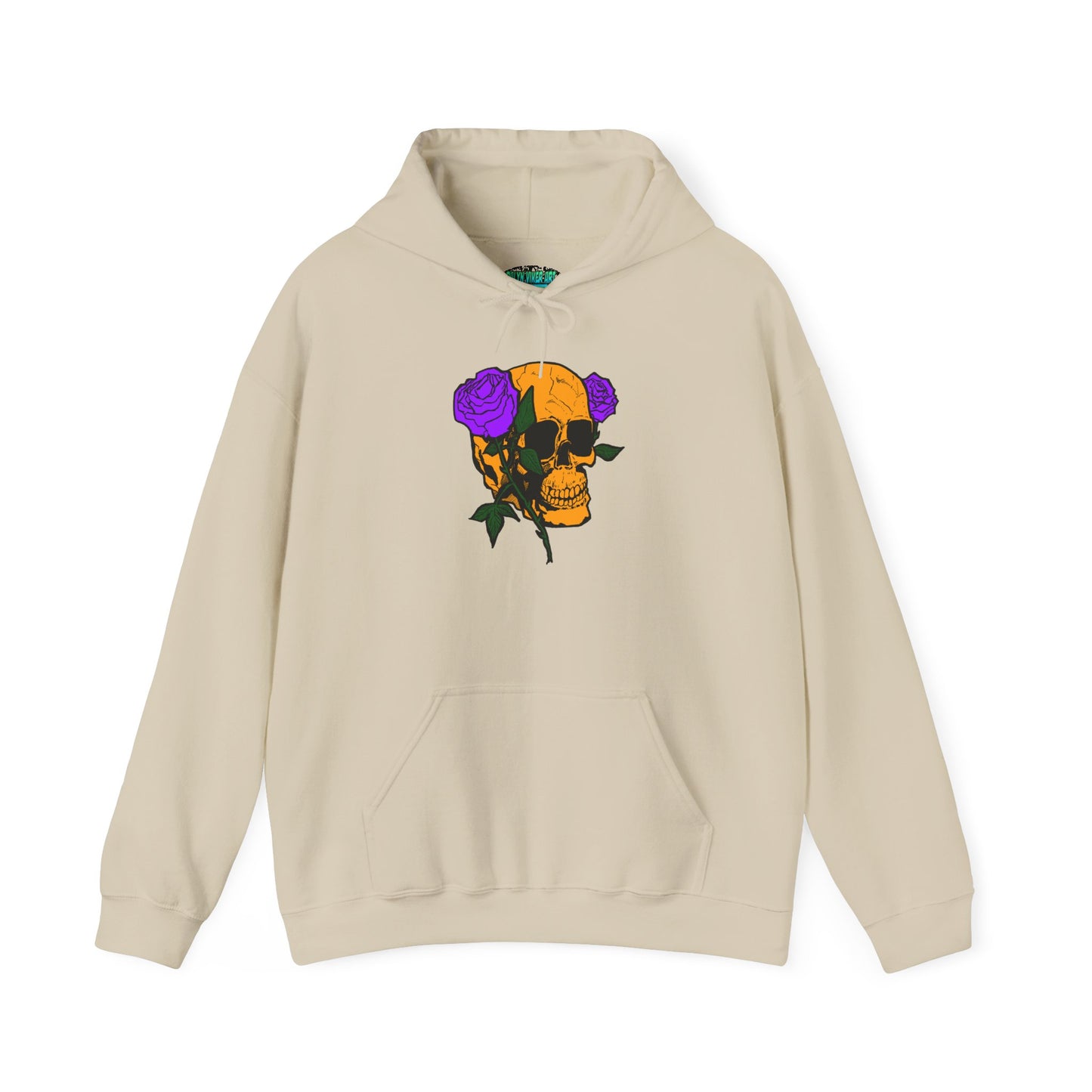 Skull & Roses Hooded Sweatshirt - Unisex Heavy Blend, Perfect for Halloween, Casual Wear, Street Style, Gifts for Her, Trendy Fashion