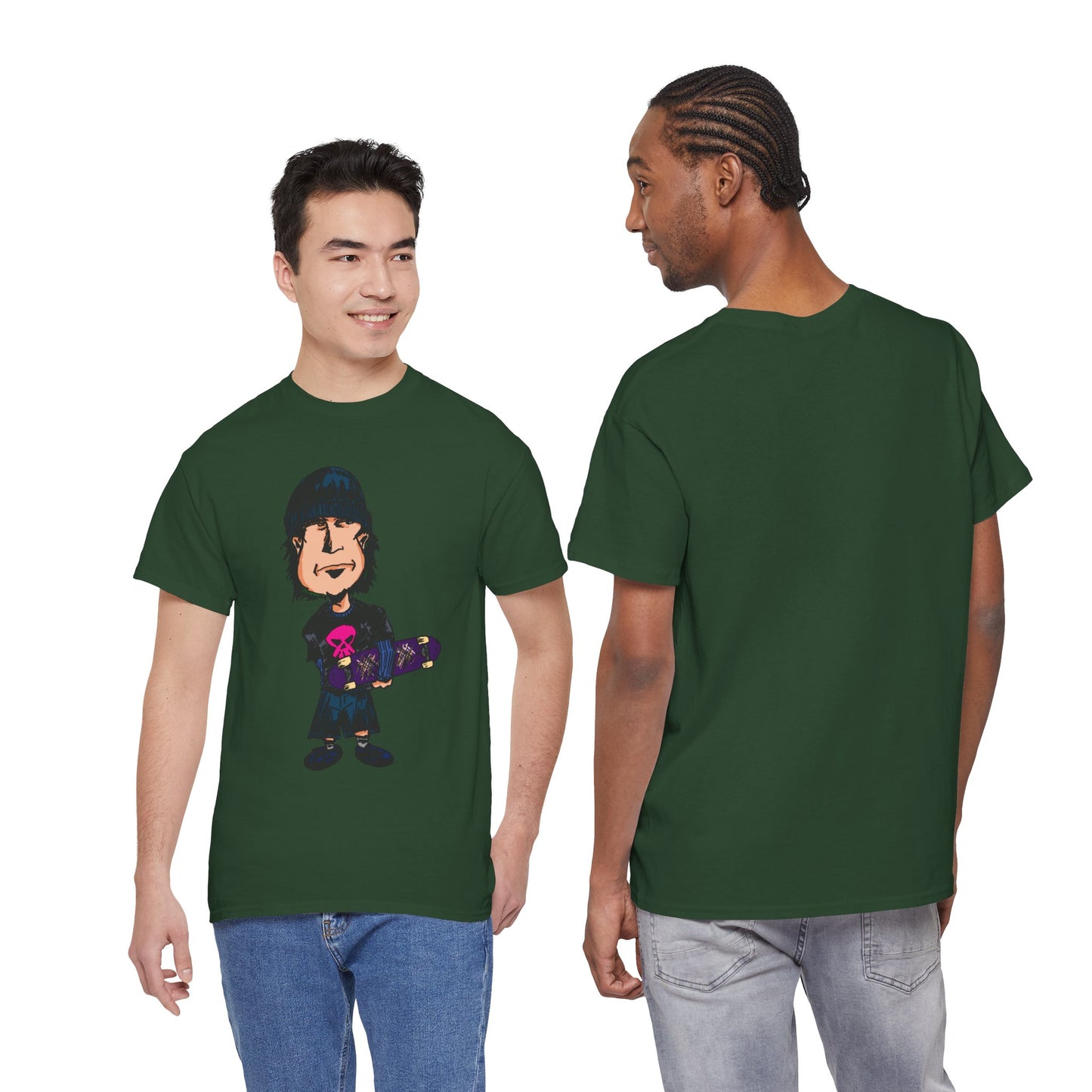 Rude Skater Dude - Skate Punk - Skater Kid Cartoon T‑Shirt — Cute Skateboarder Graphic Tee