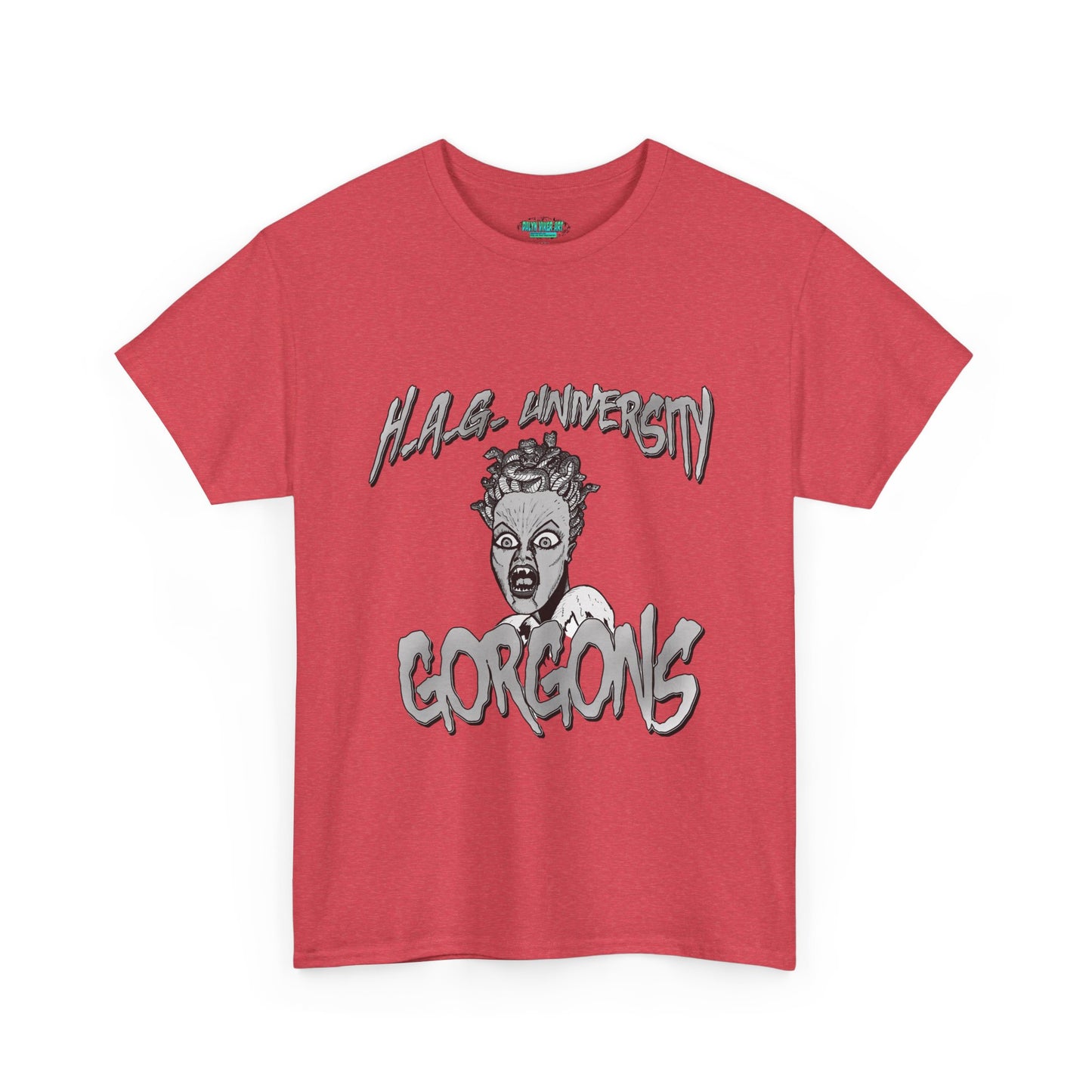 Graphic Tee with Gorgon Mascot - Greek Mythology University Unisex Shirt