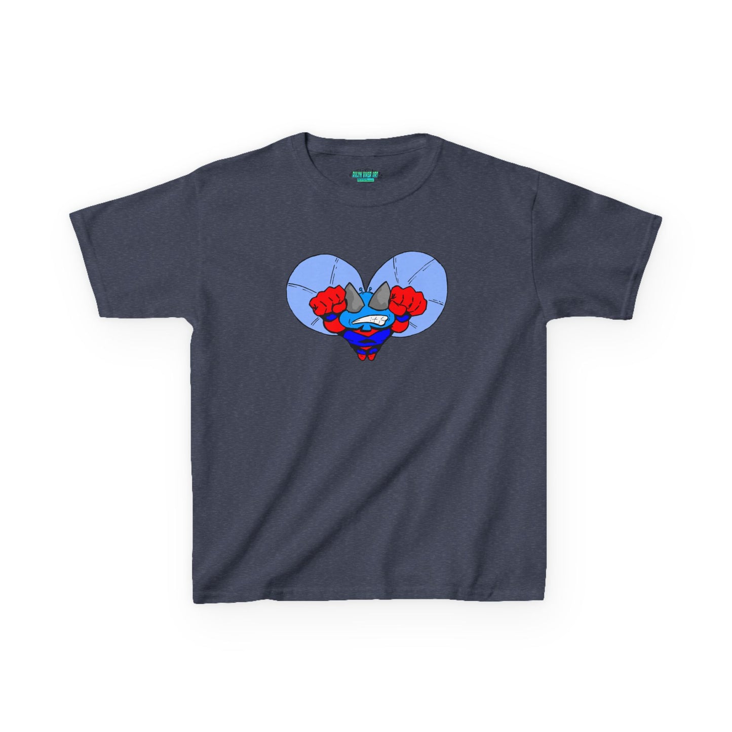 Astro-Fly Kids Superhero T‑Shirt — Cute Blue Hero Design