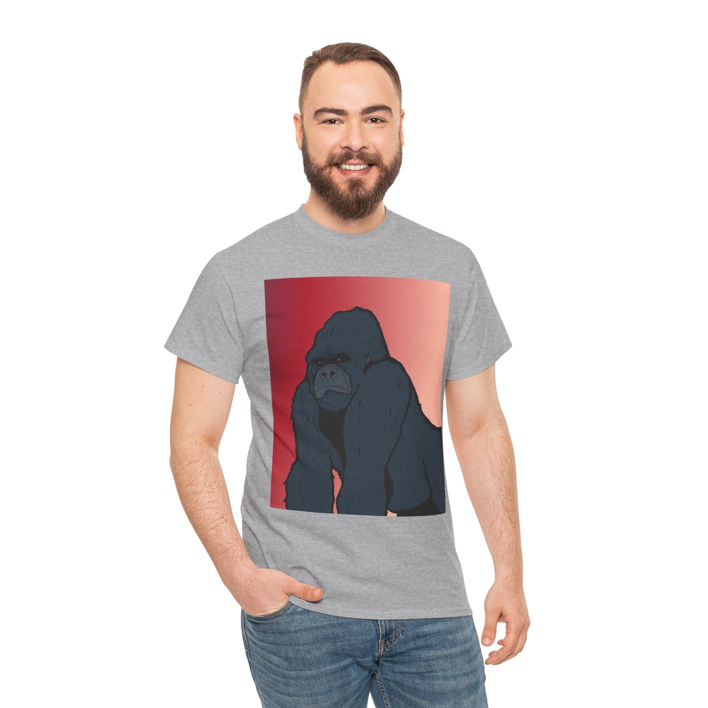 Gorilla Graphic Tee — Vintage Sunset Primate Illustration Shirt