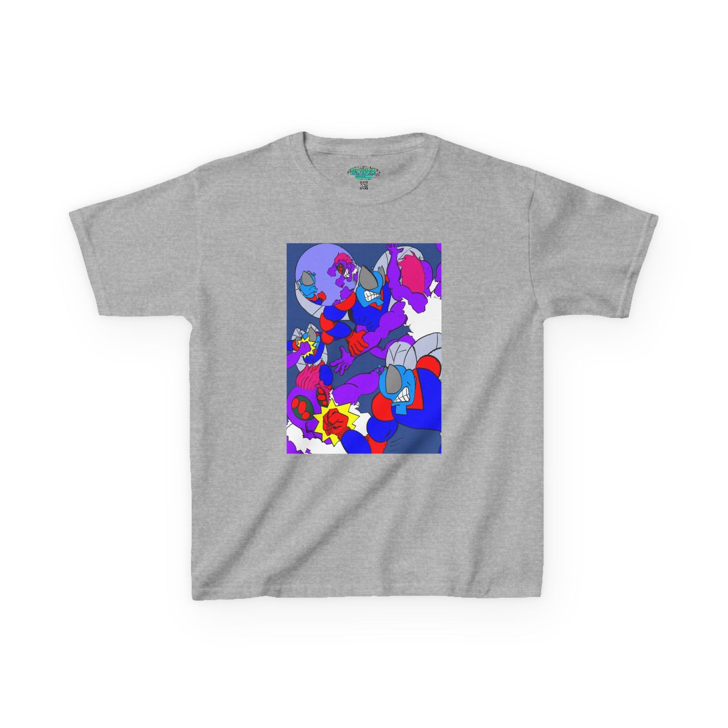 The Astounding Astro-Fly vs The Spiders! Colorful Cartoon Kids Heavy Cotton™ Tee - Fun & Playful Design