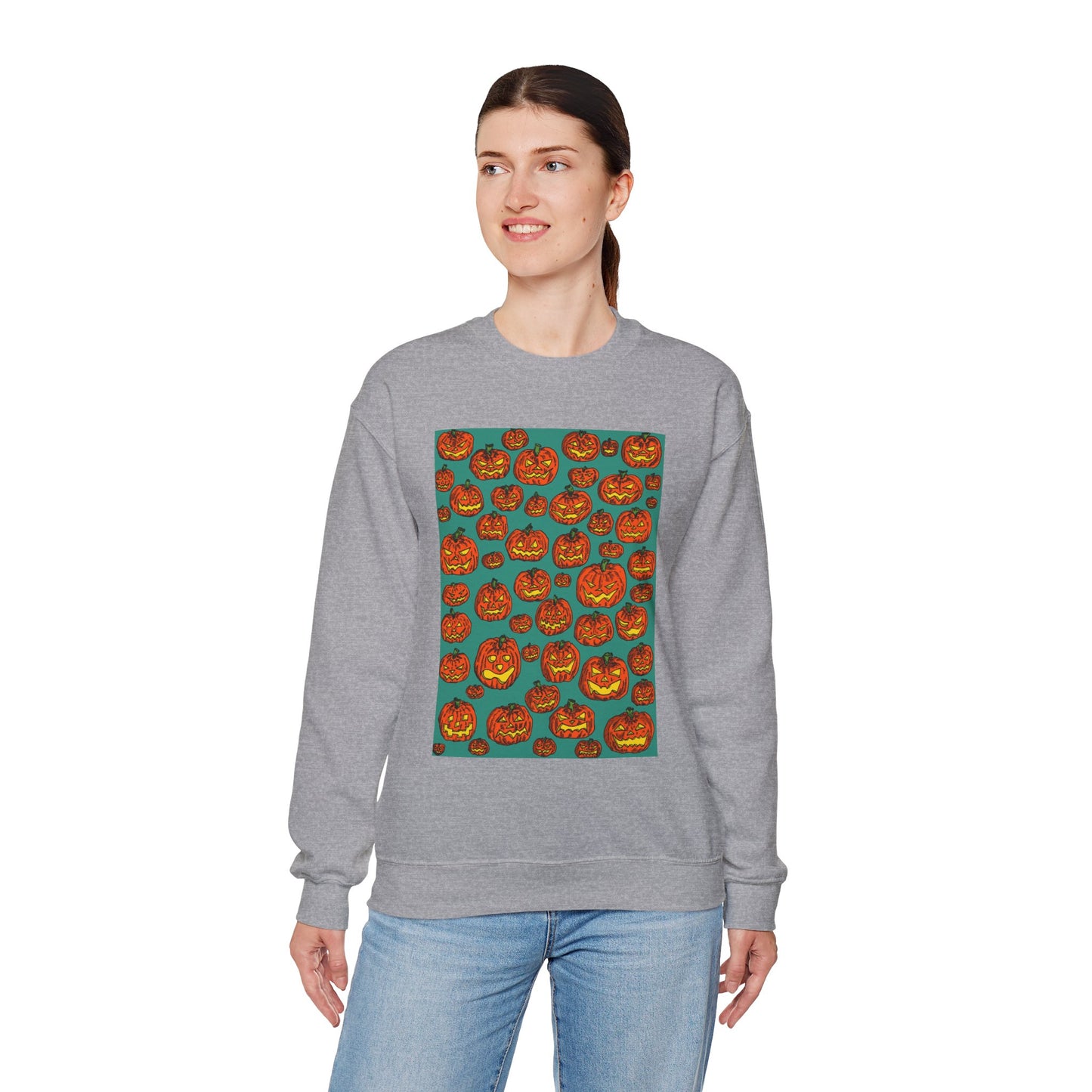 Halloween Pumpkin Crewneck Sweatshirt
