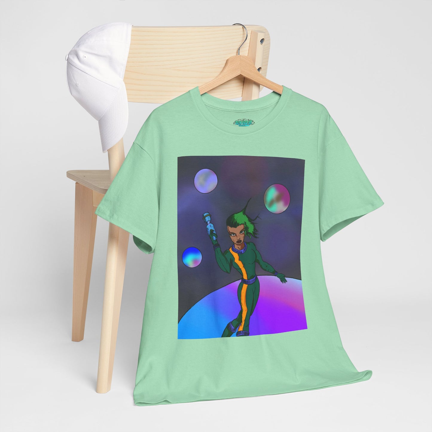 Cosmic Hero Vibe Tee - Unisex Heavy Cotton Tee, Space Art Shirt, Retro Sci-Fi T-Shirt, Gift for Space Lovers, Unique Graphic Tee