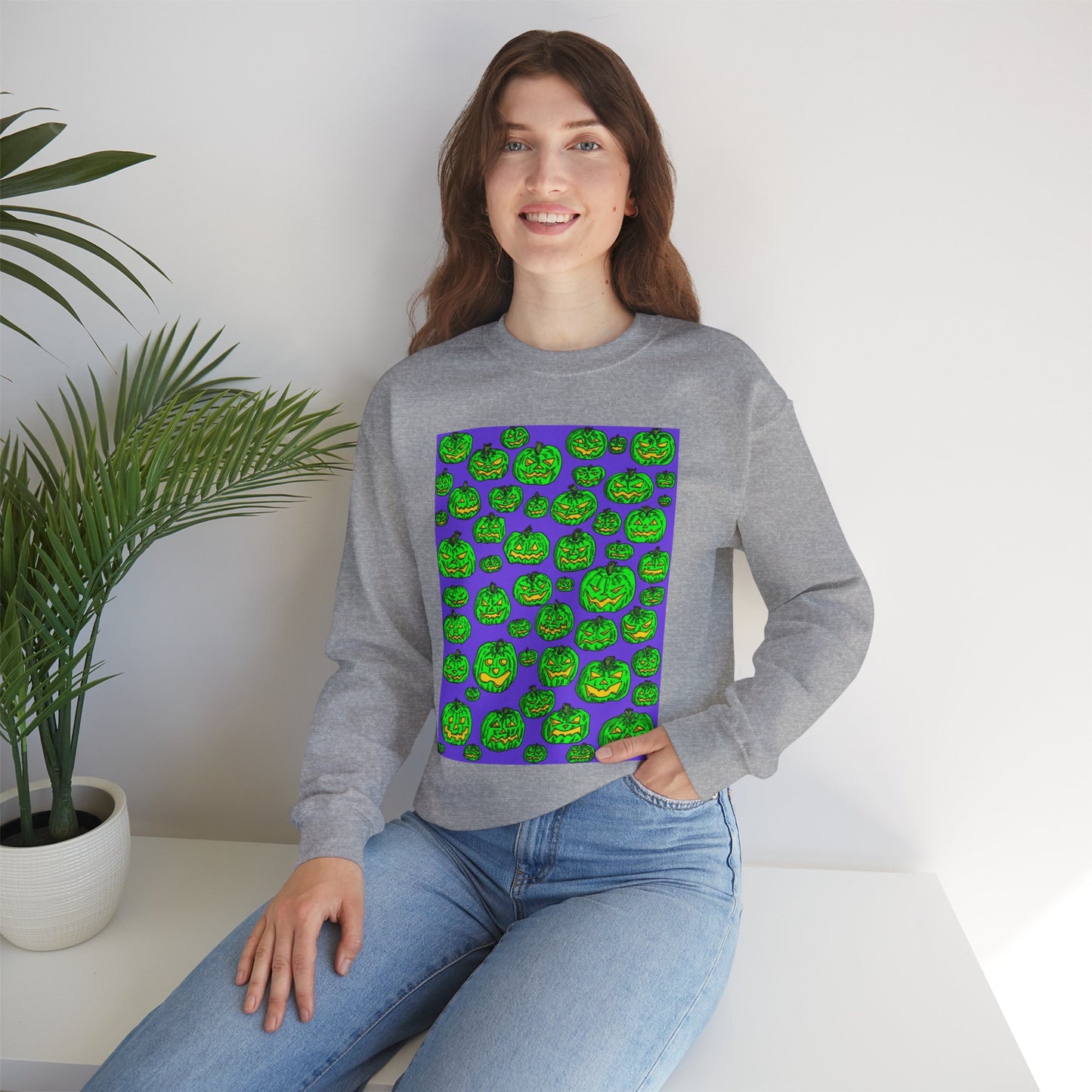 Halloween Pumpkin Crewneck Sweatshirt