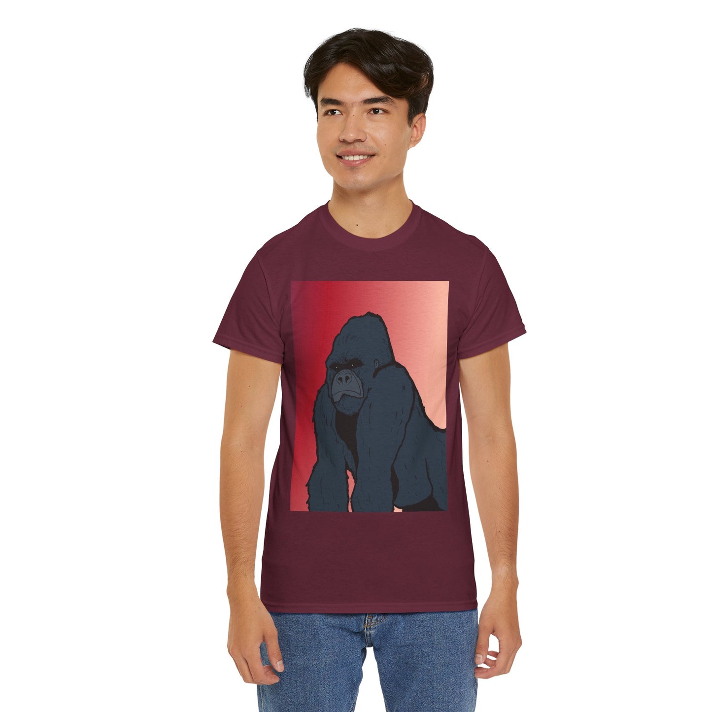 Gorilla Graphic Tee — Vintage Sunset Primate Illustration Shirt
