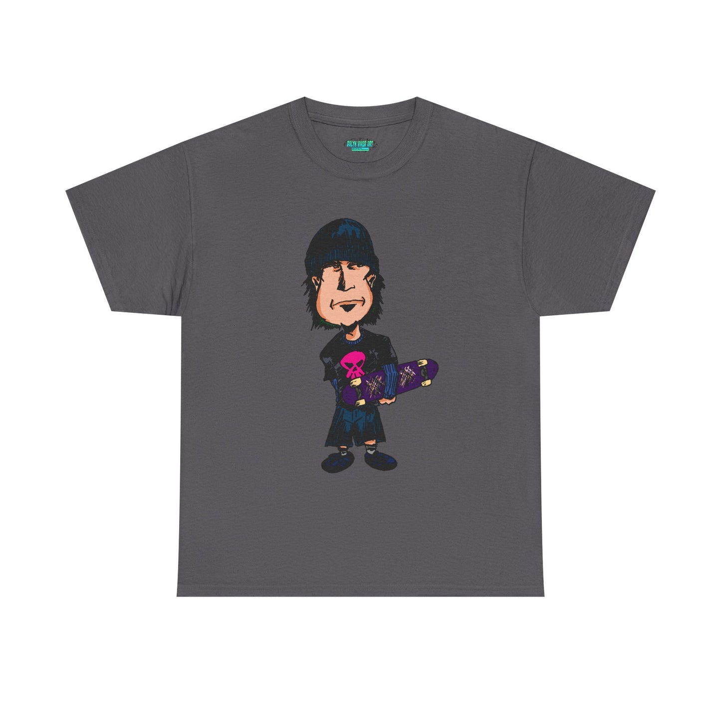 Rude Skater Dude - Skate Punk - Skater Kid Cartoon T‑Shirt — Cute Skateboarder Graphic Tee