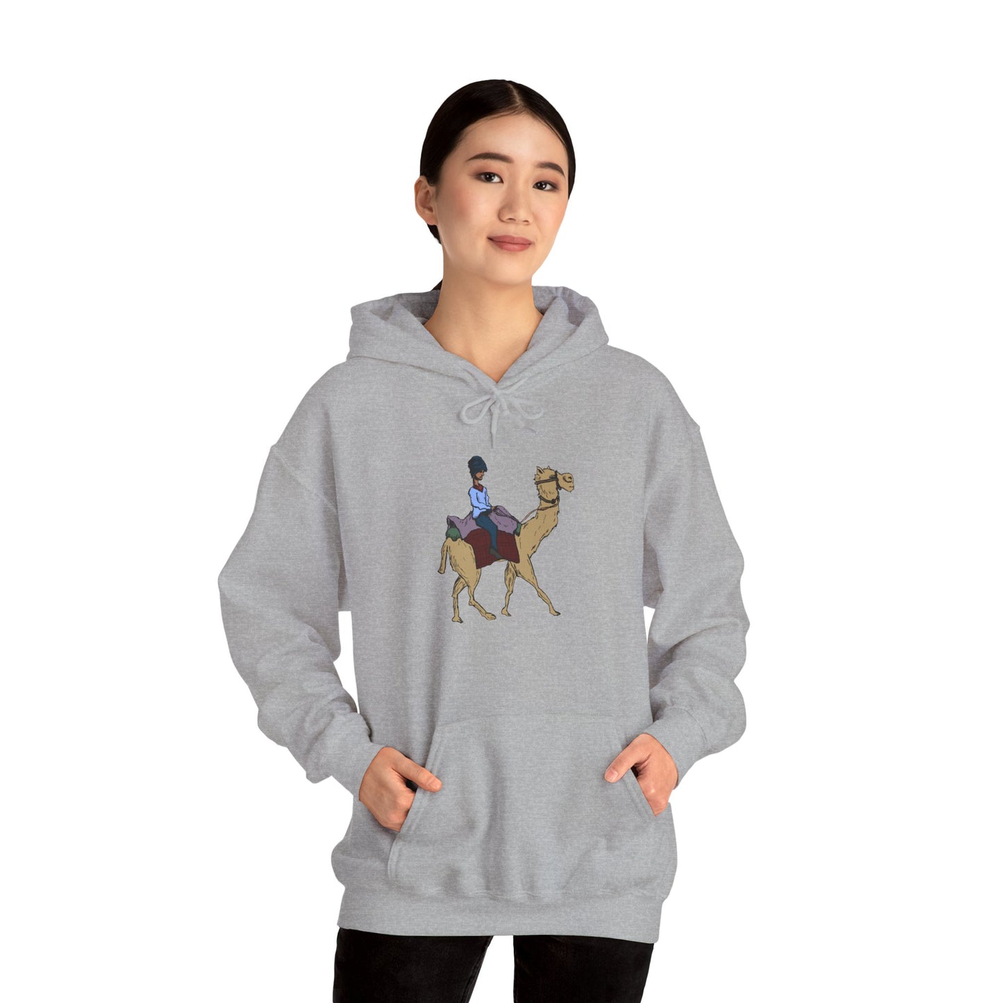 Camel Ride Hoodie, Cozy Unisex Pullover Sweatshirt, Fun Animal Lover Gift, Perfect for Travel & Adventure Enthusiasts