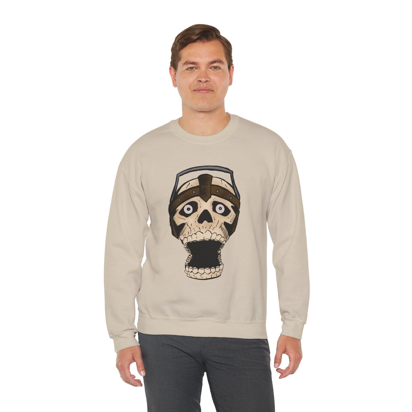 Screaming Skull Graphic Crewneck Sweatshirt - Unisex Heavy Blend™