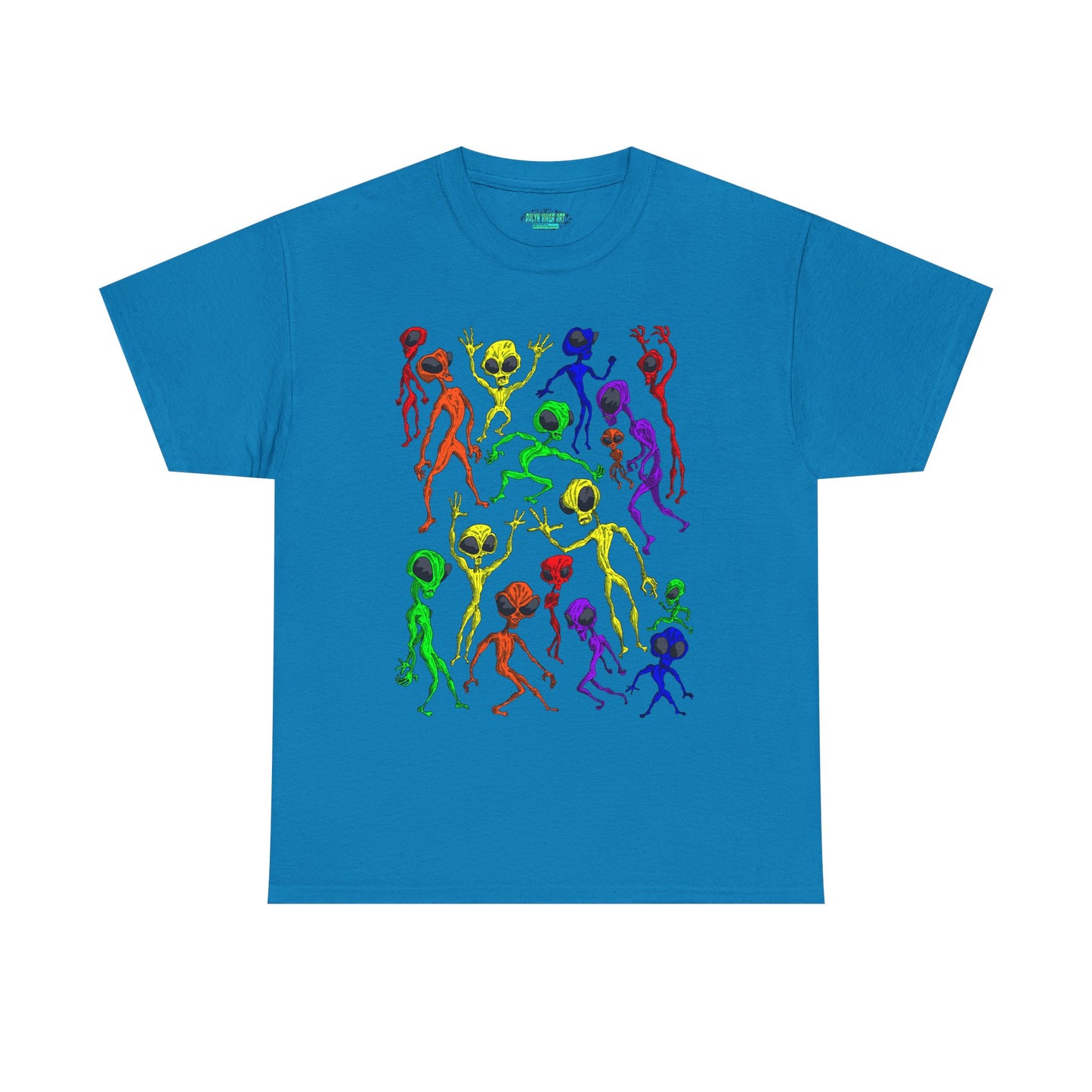 Rainbow Alien Dance Party Unisex Tee - Cosmic Sci-Fi Shirt