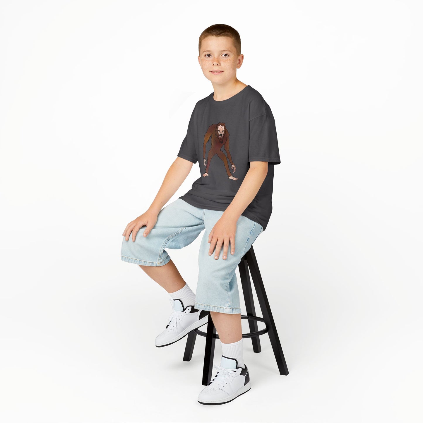 Kids Tee — Playful Sasquatch/Yeti Monster Graphic