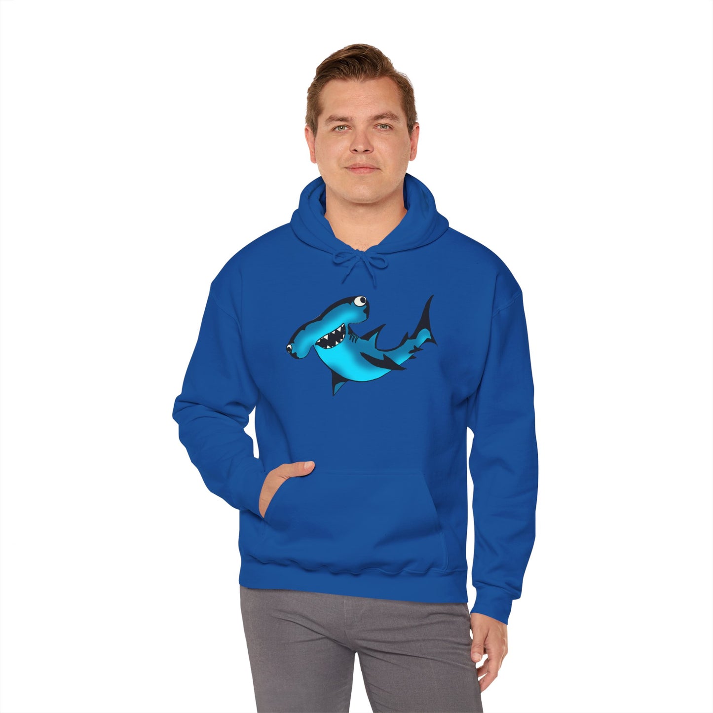 Harley Hammerhead Shark Design Unisex Hooded Sweatshirt, Funny Gift for Ocean Lovers, Casual Wear, Beach Days, Unique Apparel, Birthday Present