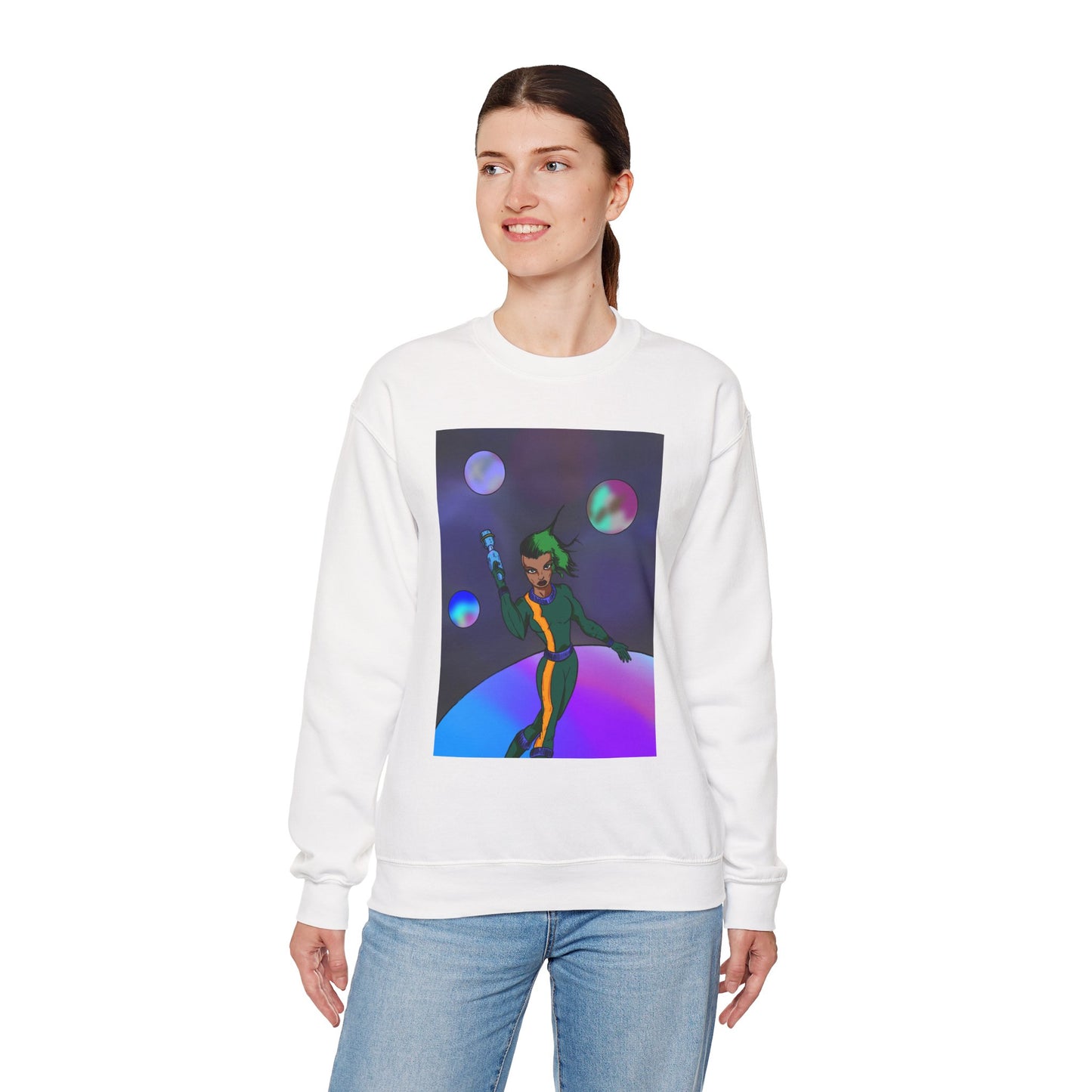 Cosmic Character Crewneck Sweatshirt – Fun, Unisex Design for Casual Style