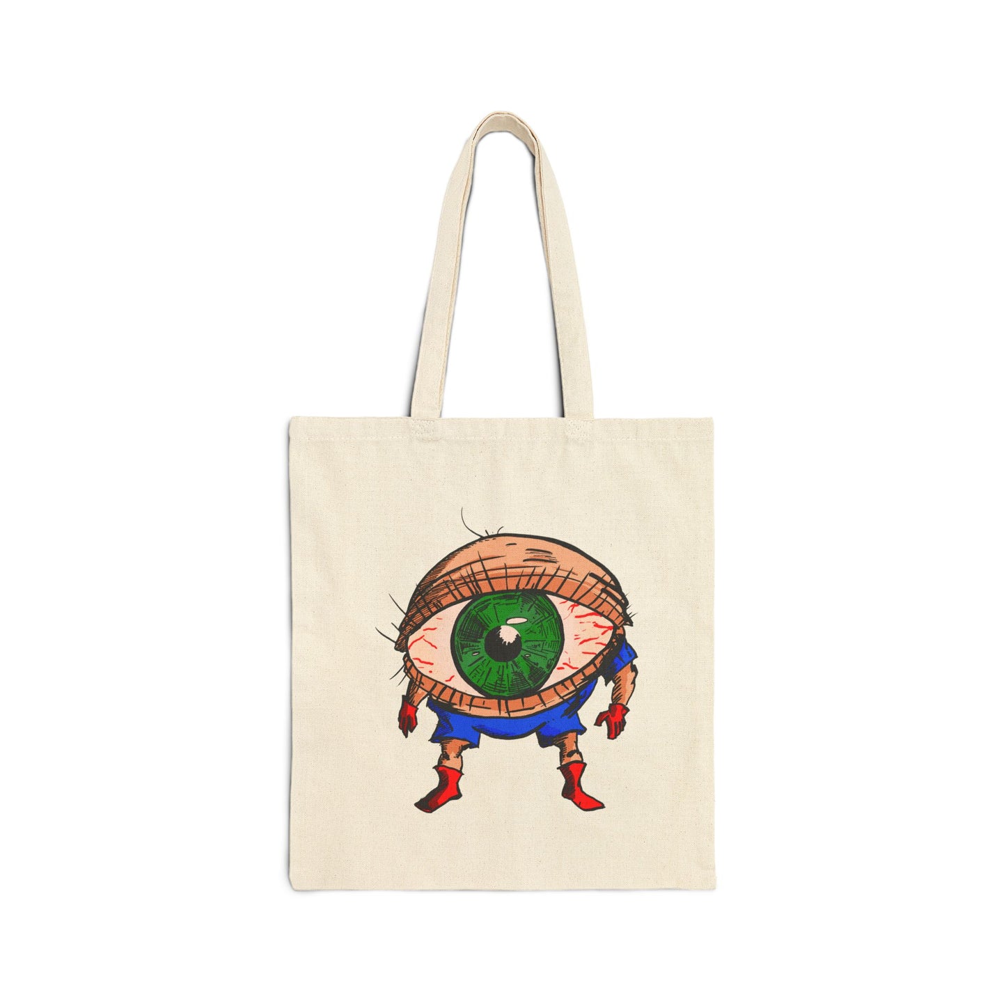Terrif-EYE-ing Green Eye Tote Bag — Quirky Illustrated Canvas Shopper