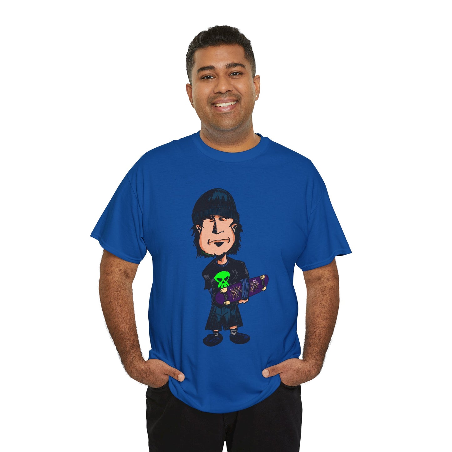 Rude Skater Dude - Skate Punk Cartoon Tee – Boy with Skateboard Graphic Shirt