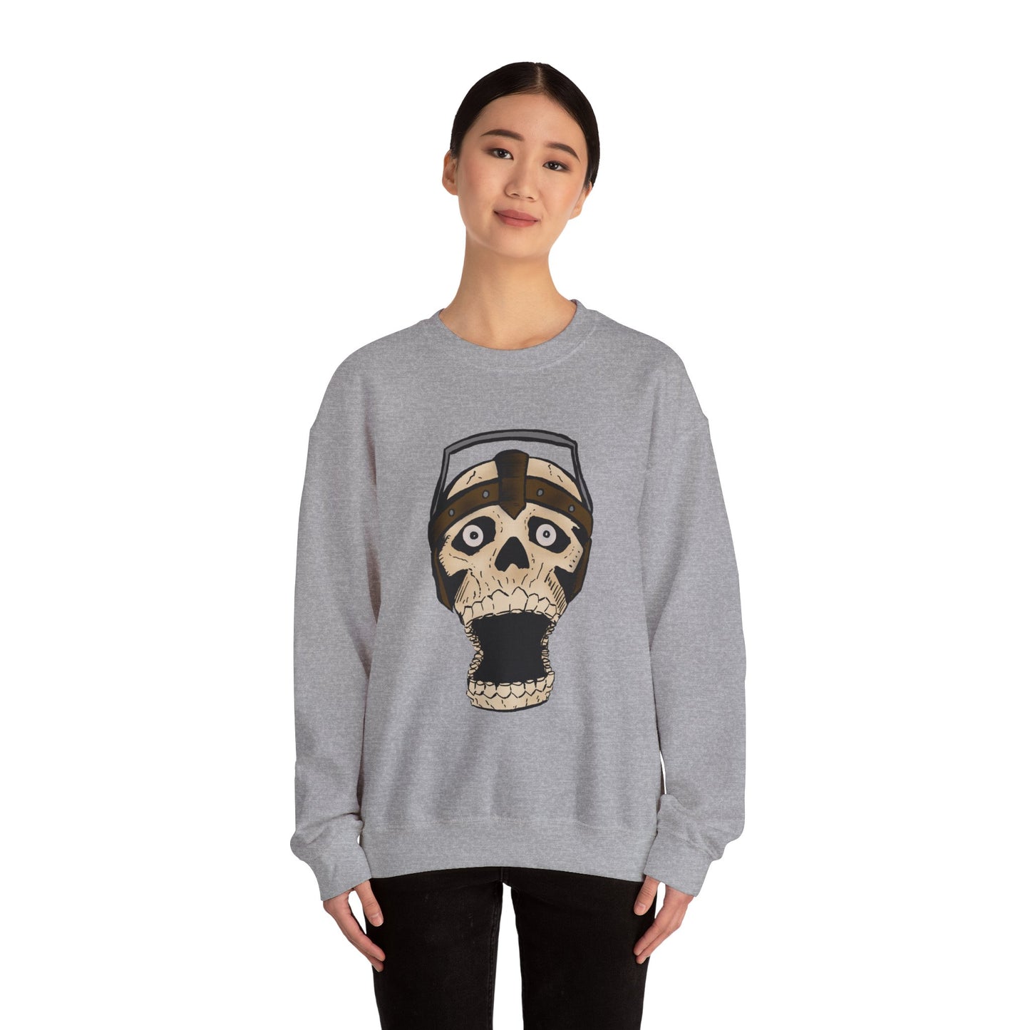 Screaming Skull Graphic Crewneck Sweatshirt - Unisex Heavy Blend
